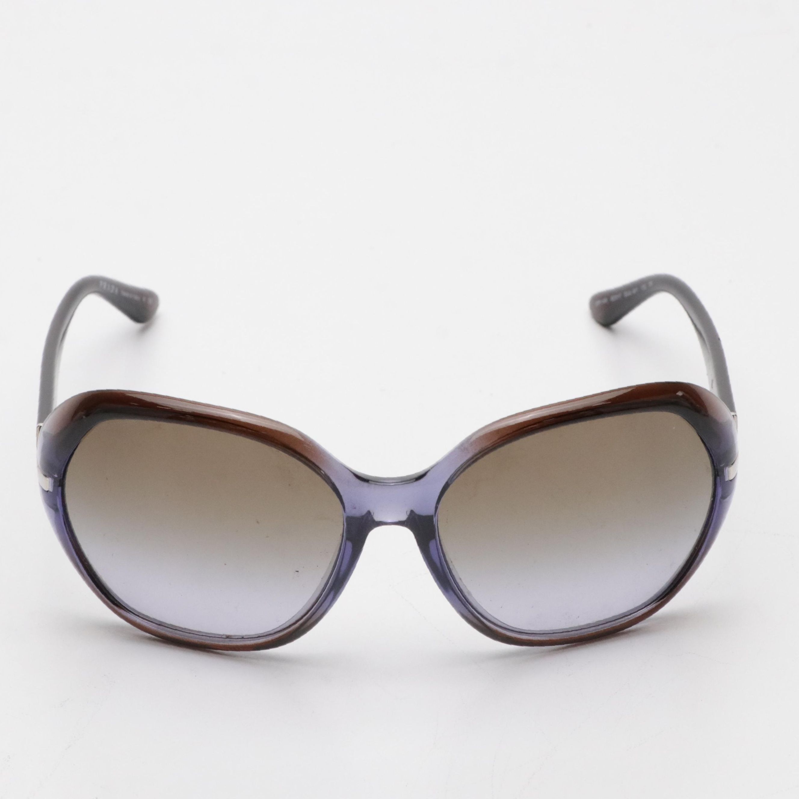 Prada SPR 14N EAA-6P1 Violet/Brown Round Sunglasses