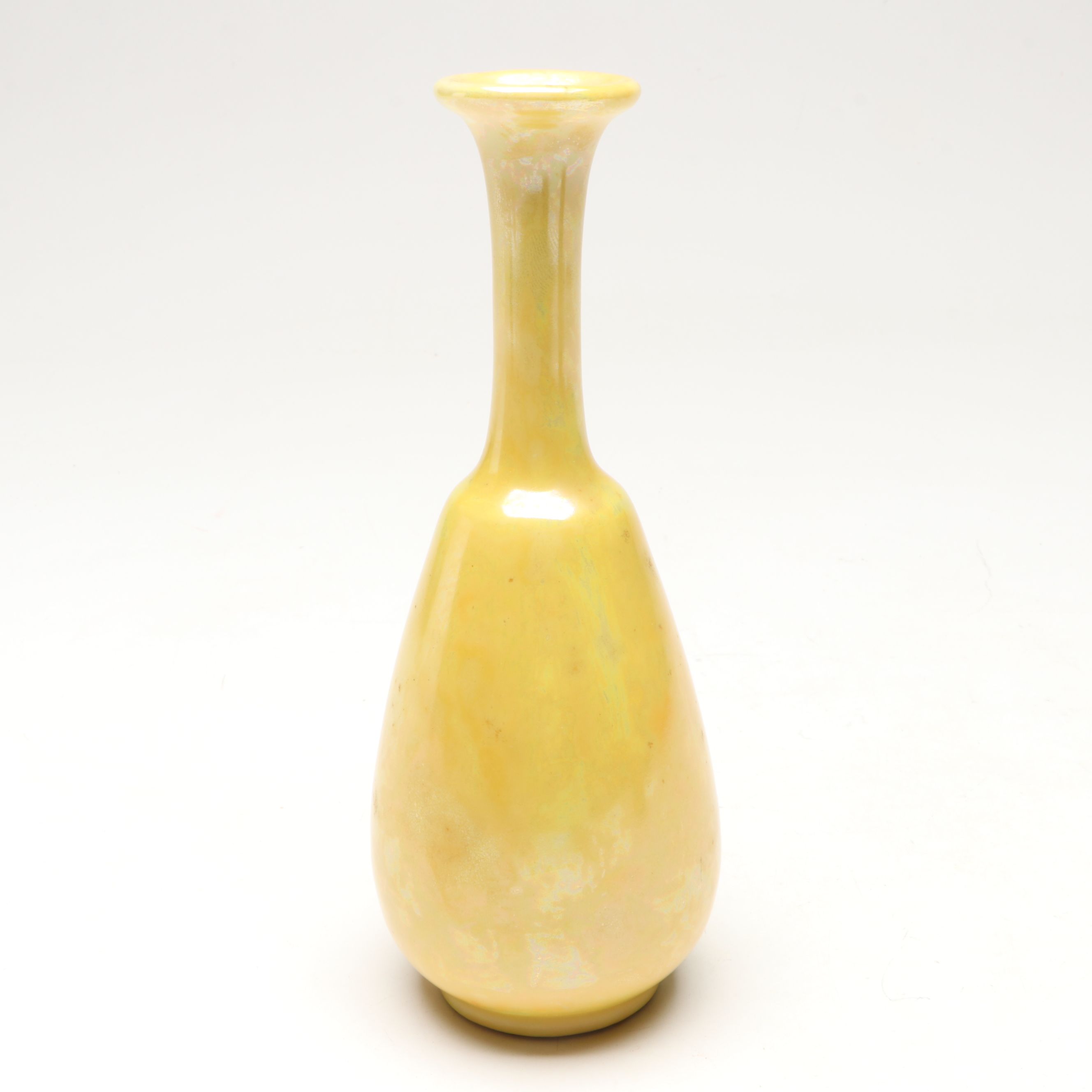 Rookwood Pottery Hand-Thrown Jug with Yellow Iridescent Bud Vase, 1884 & 1915