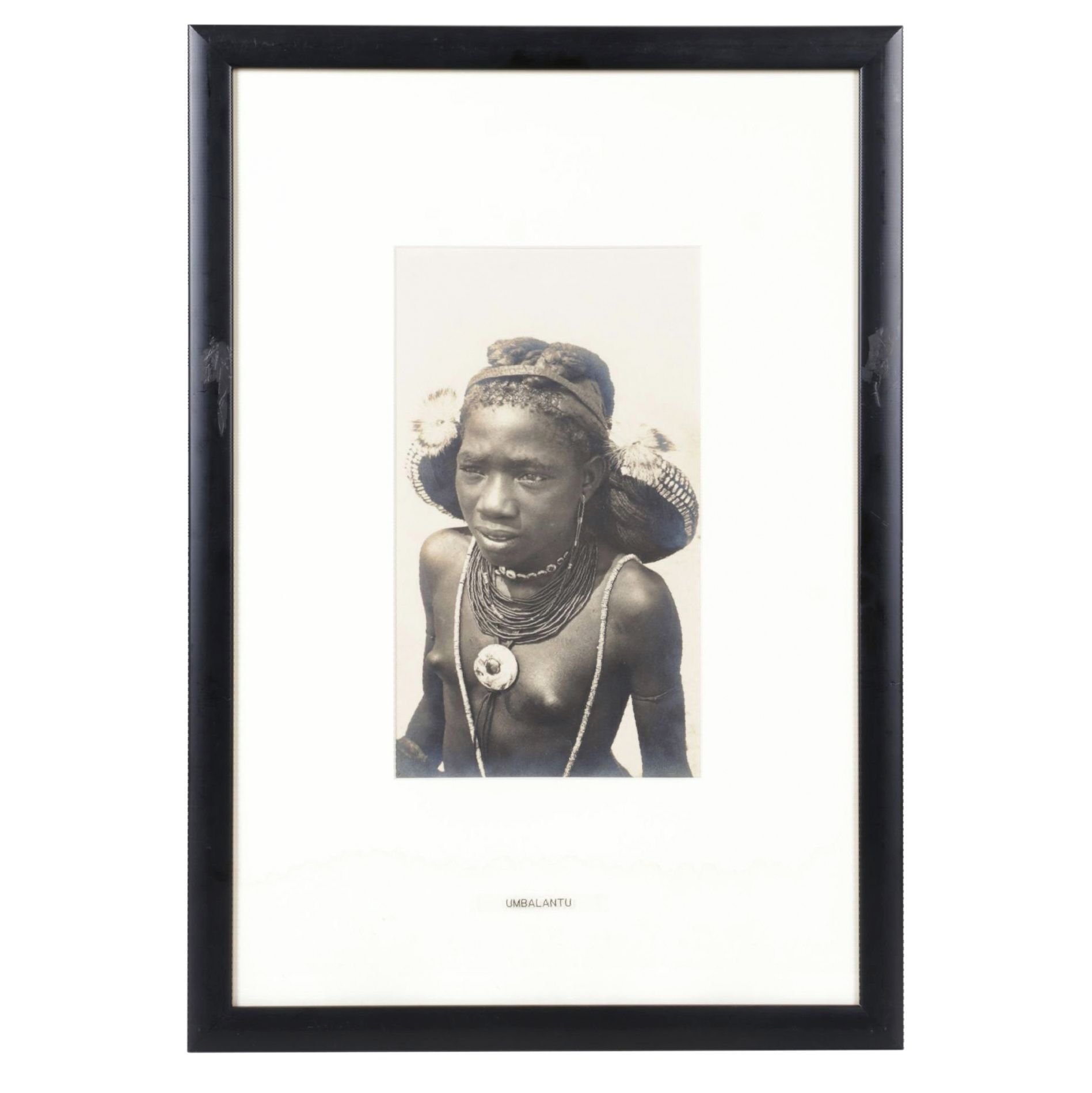 Sepia Toned Carbon Photograph of Namibian Ombalantu Young Woman