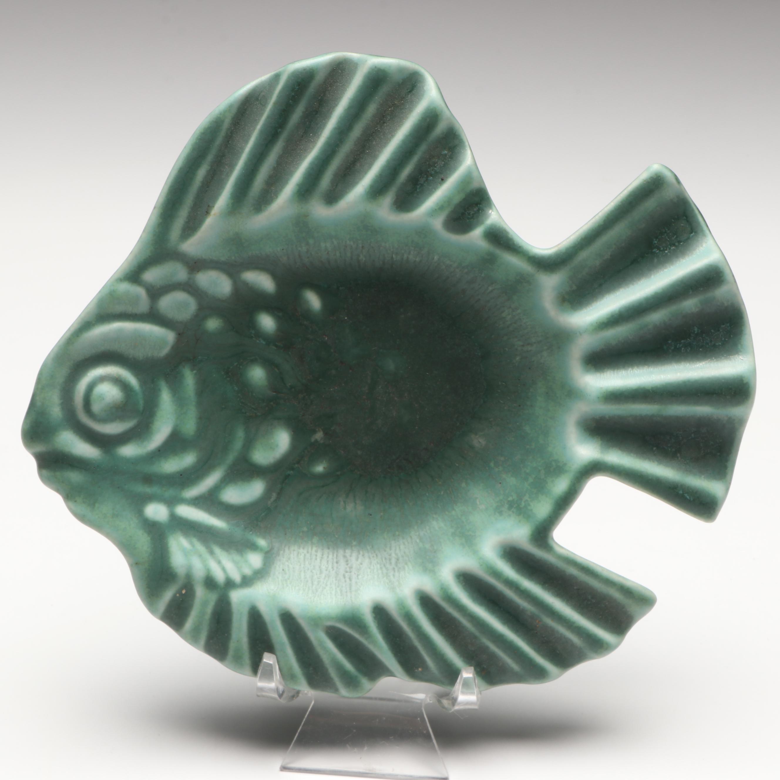 Rookwood Pottery Bird Figurine, Fish Bowl, and Planter, Early to Mid-20th C.