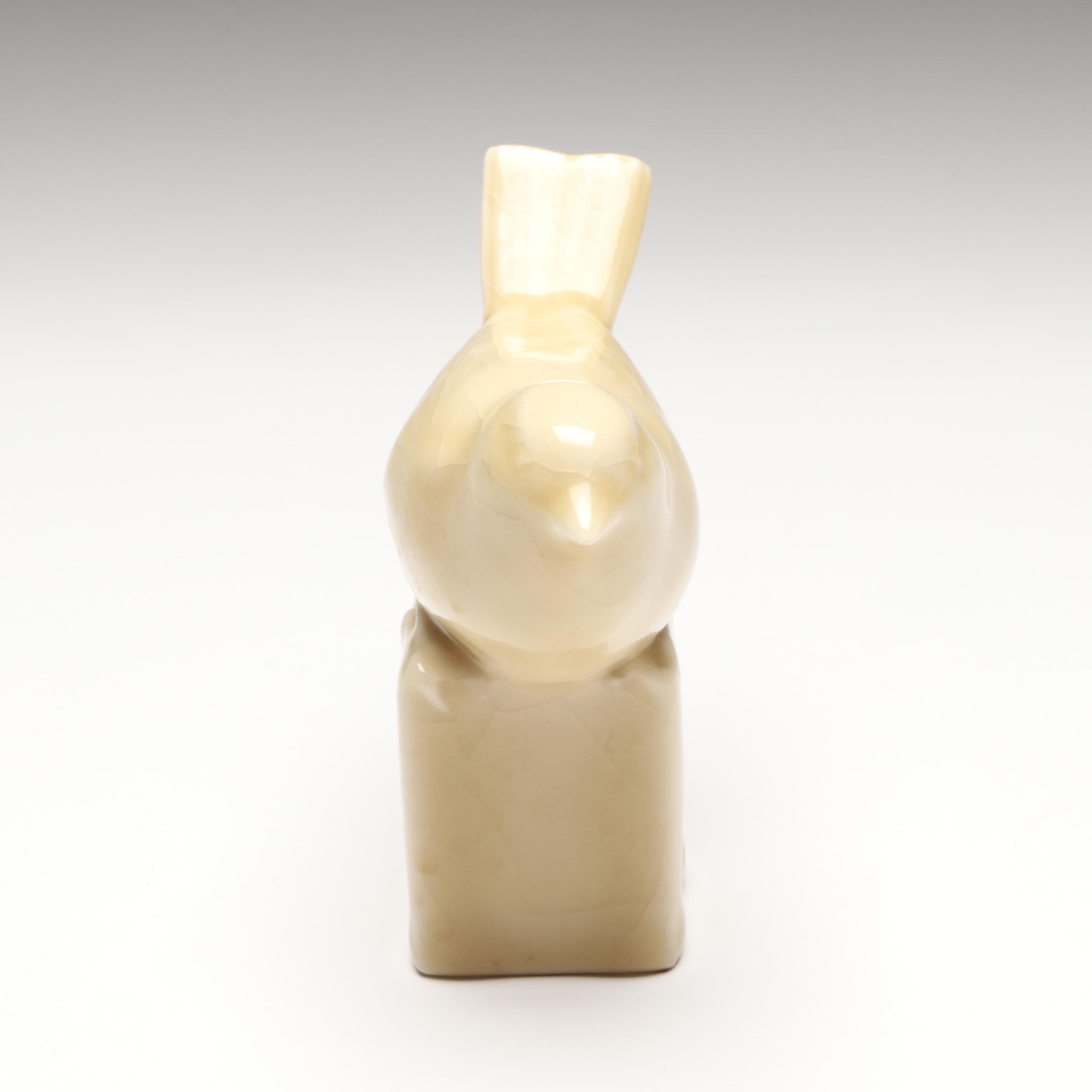 Rookwood Pottery Bird Figurine, Fish Bowl, and Planter, Early to Mid-20th C.