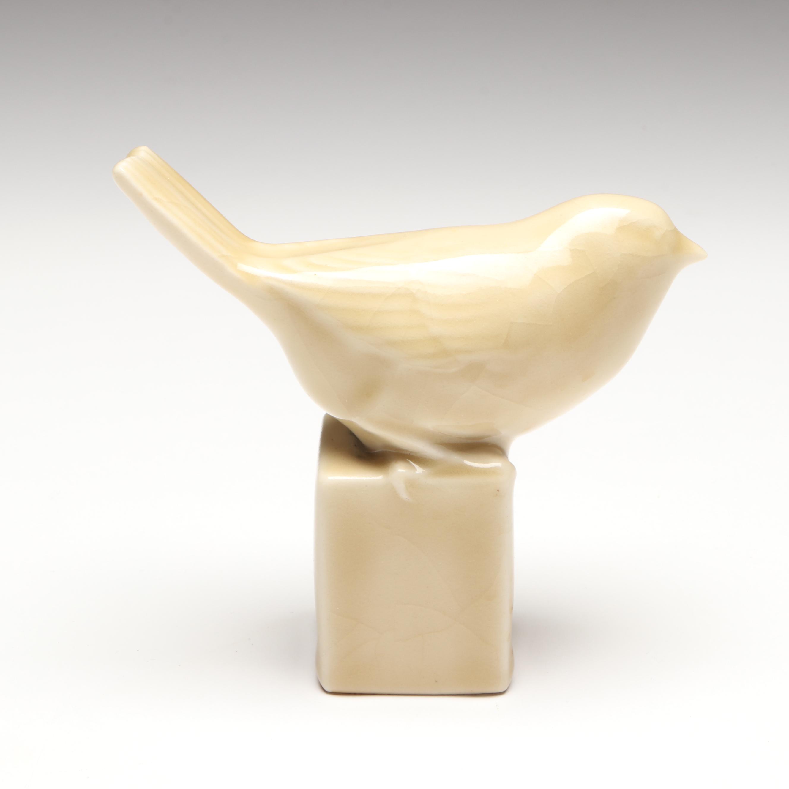 Rookwood Pottery Bird Figurine, Fish Bowl, and Planter, Early to Mid-20th C.