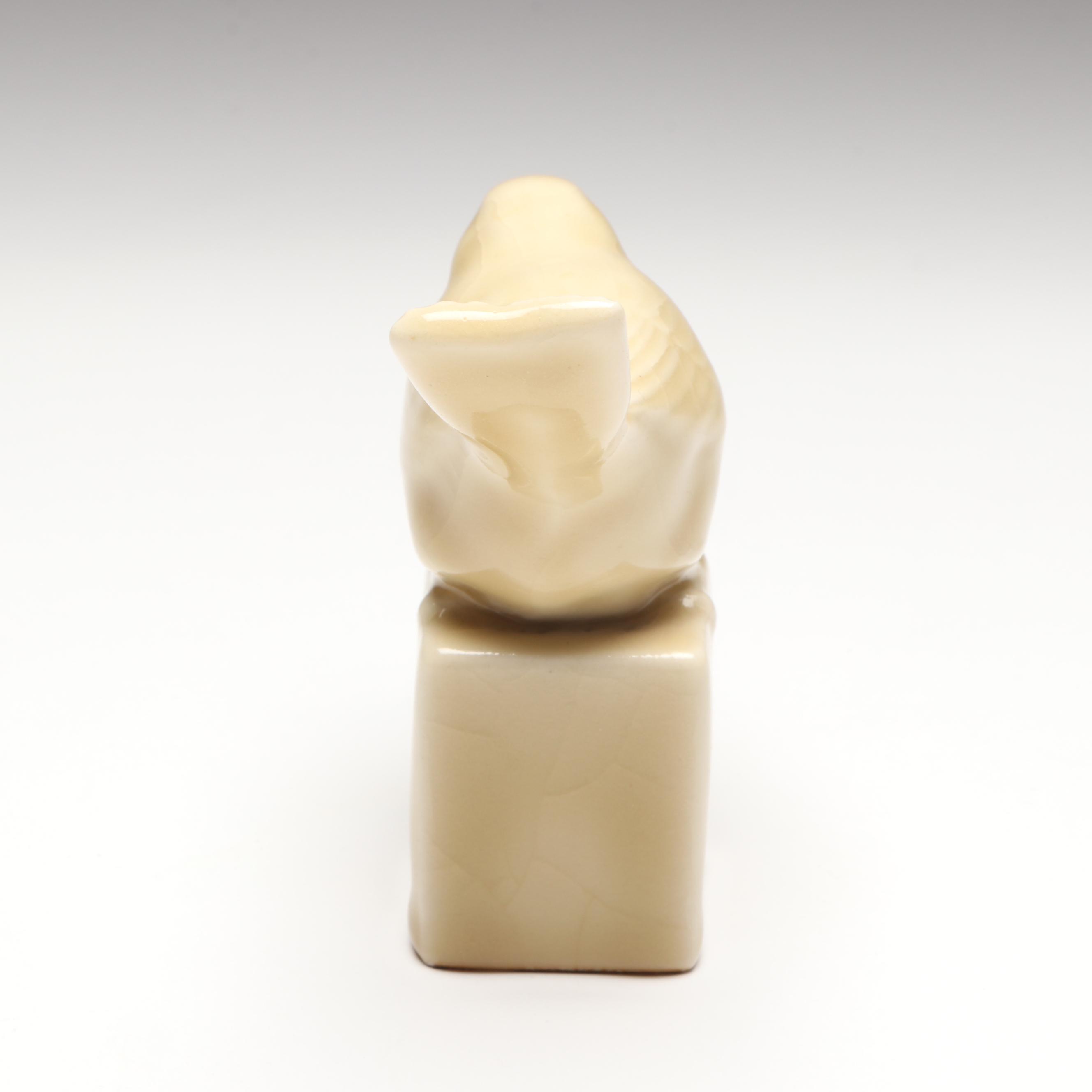 Rookwood Pottery Bird Figurine, Fish Bowl, and Planter, Early to Mid-20th C.