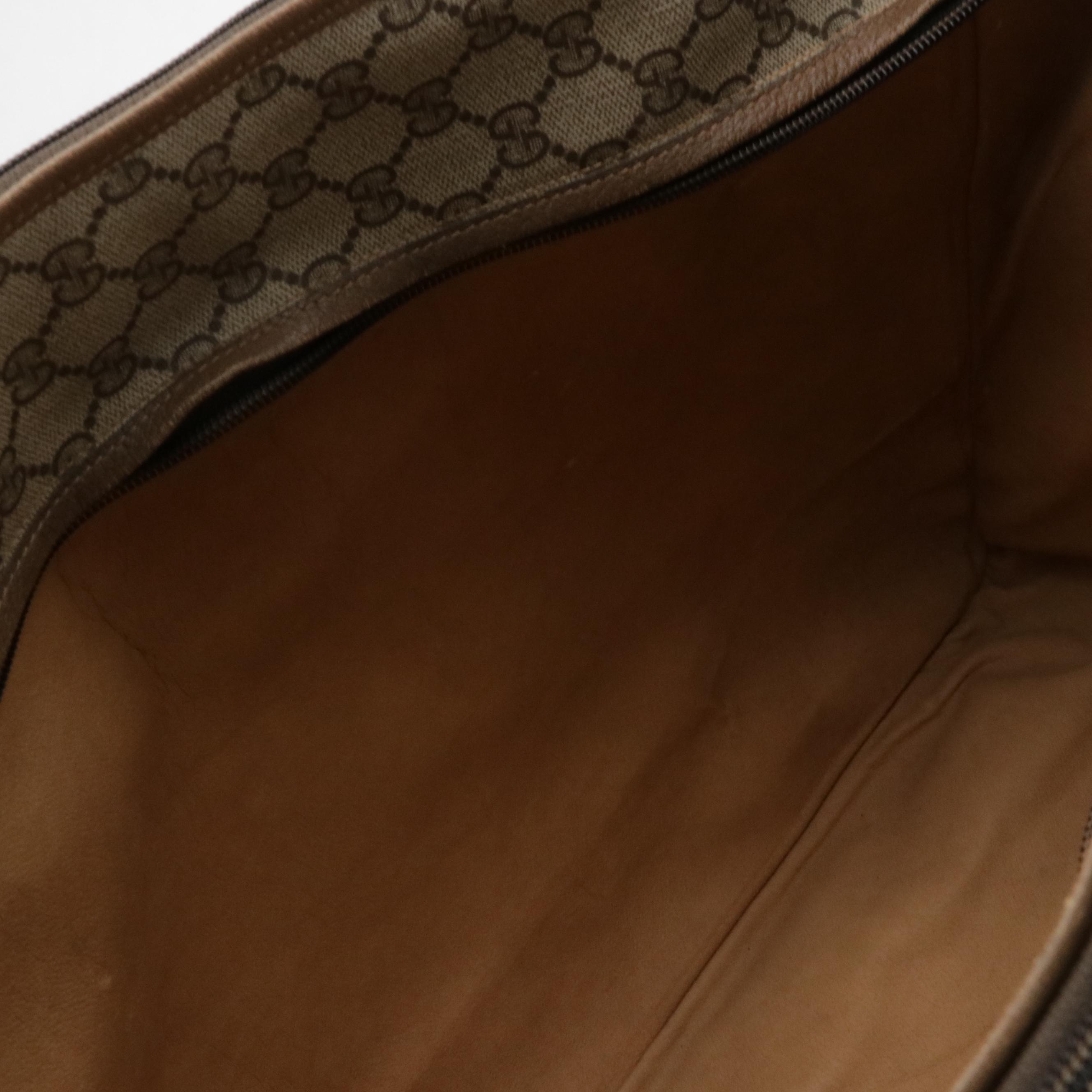 Gucci Three-Compartment Two-Way Travel Bag in GG Supreme Canvas and Leather