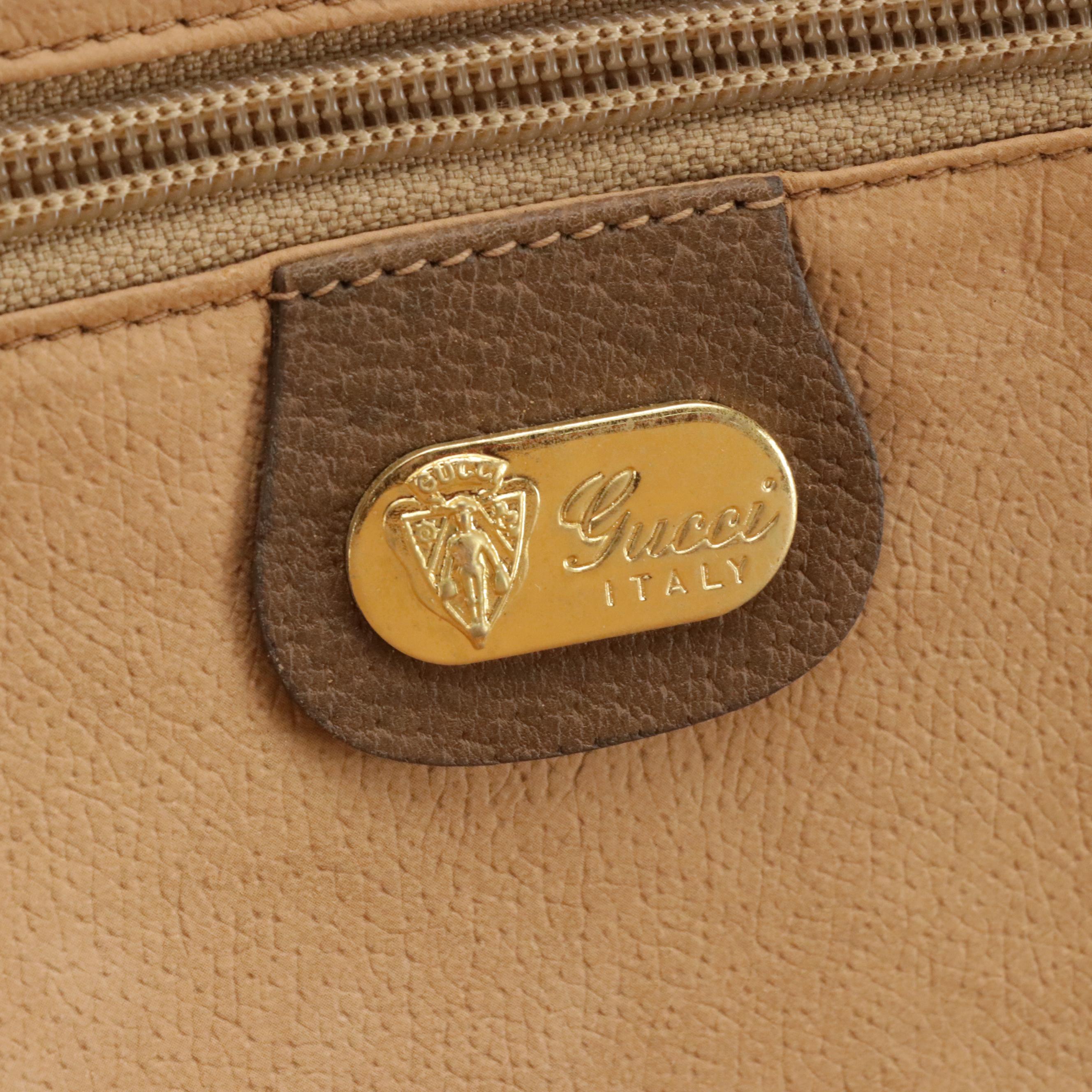 Gucci Three-Compartment Two-Way Travel Bag in GG Supreme Canvas and Leather