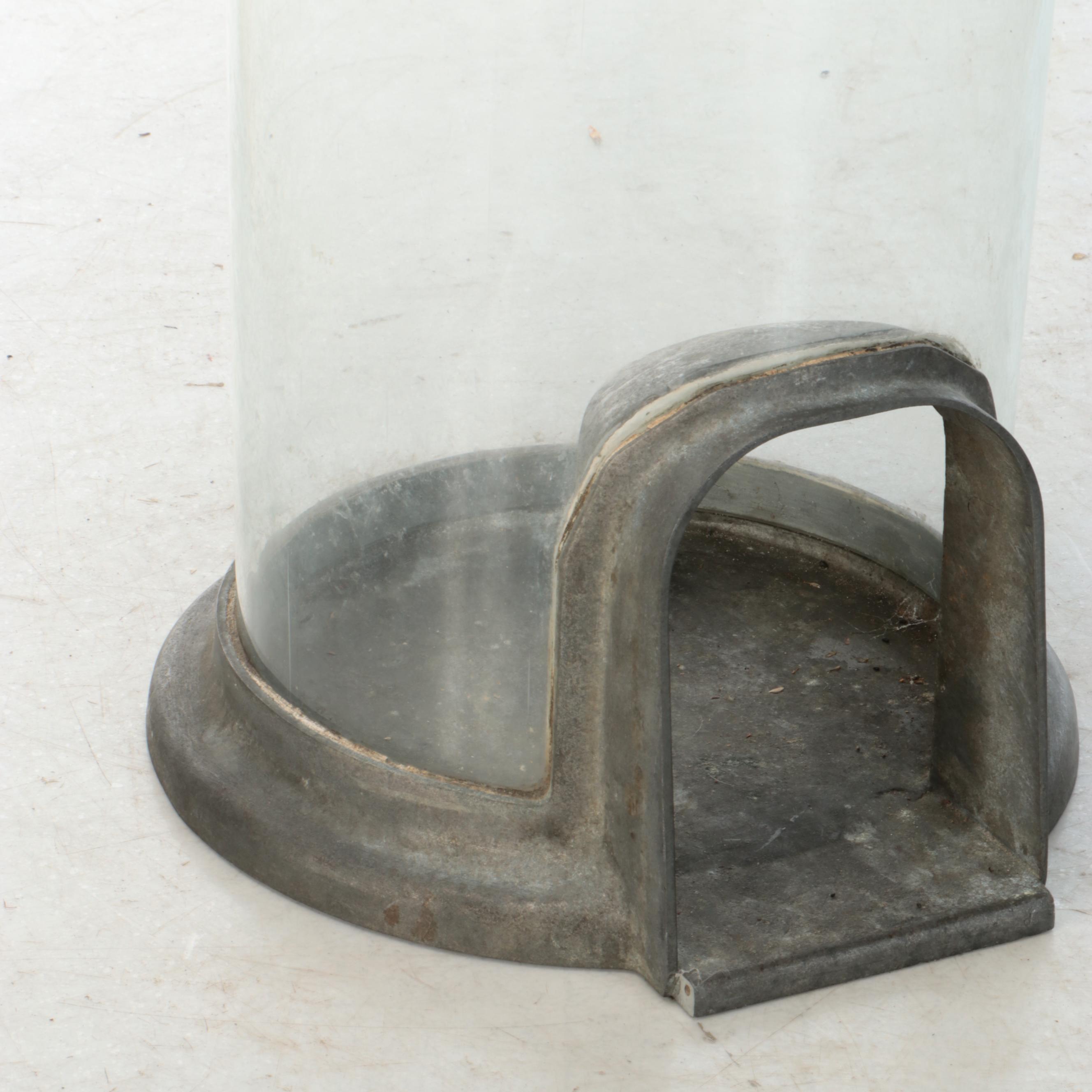 Cincinnati Kuertz Potato Chip Co. Spherical Glass and Metal Vintage Container