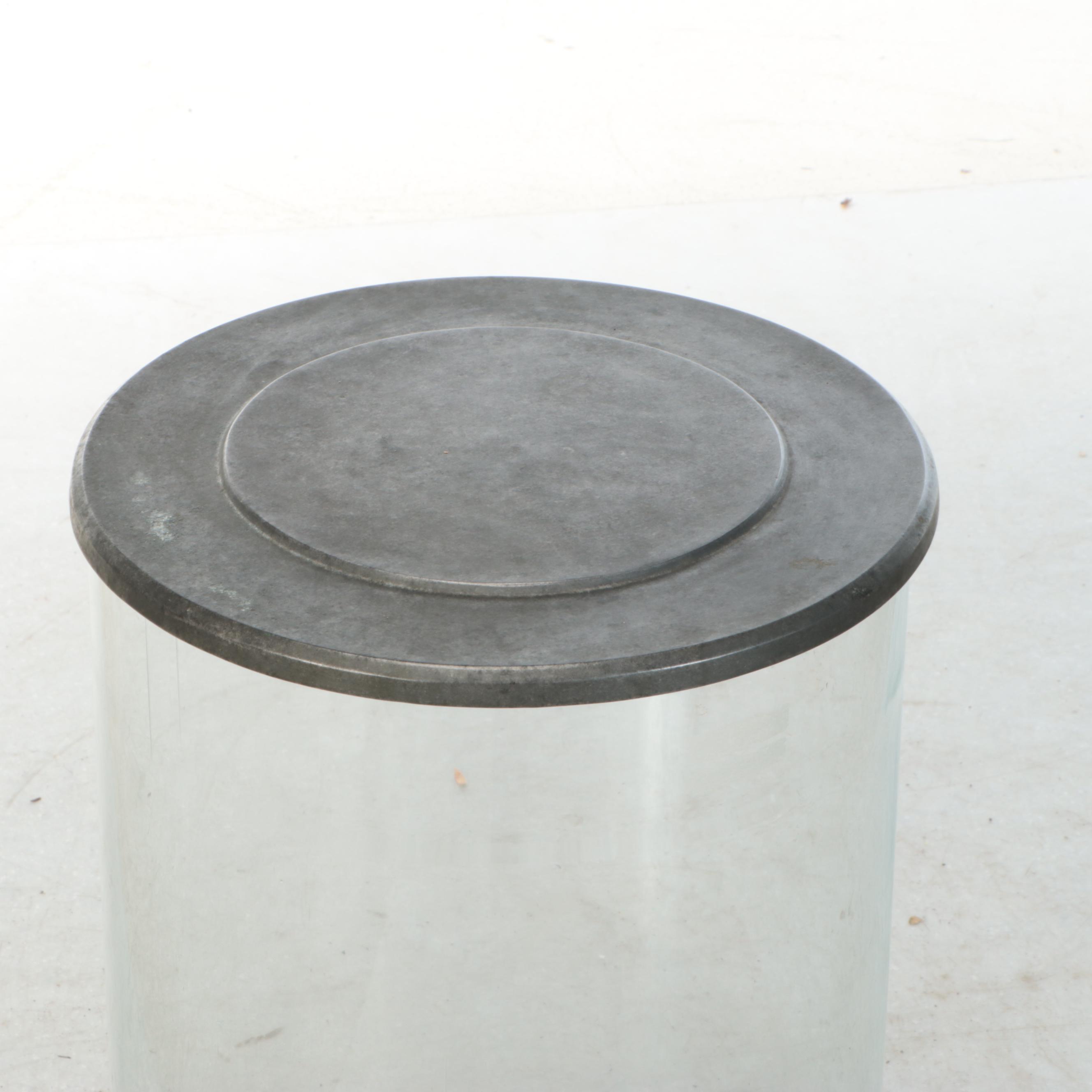 Cincinnati Kuertz Potato Chip Co. Spherical Glass and Metal Vintage Container