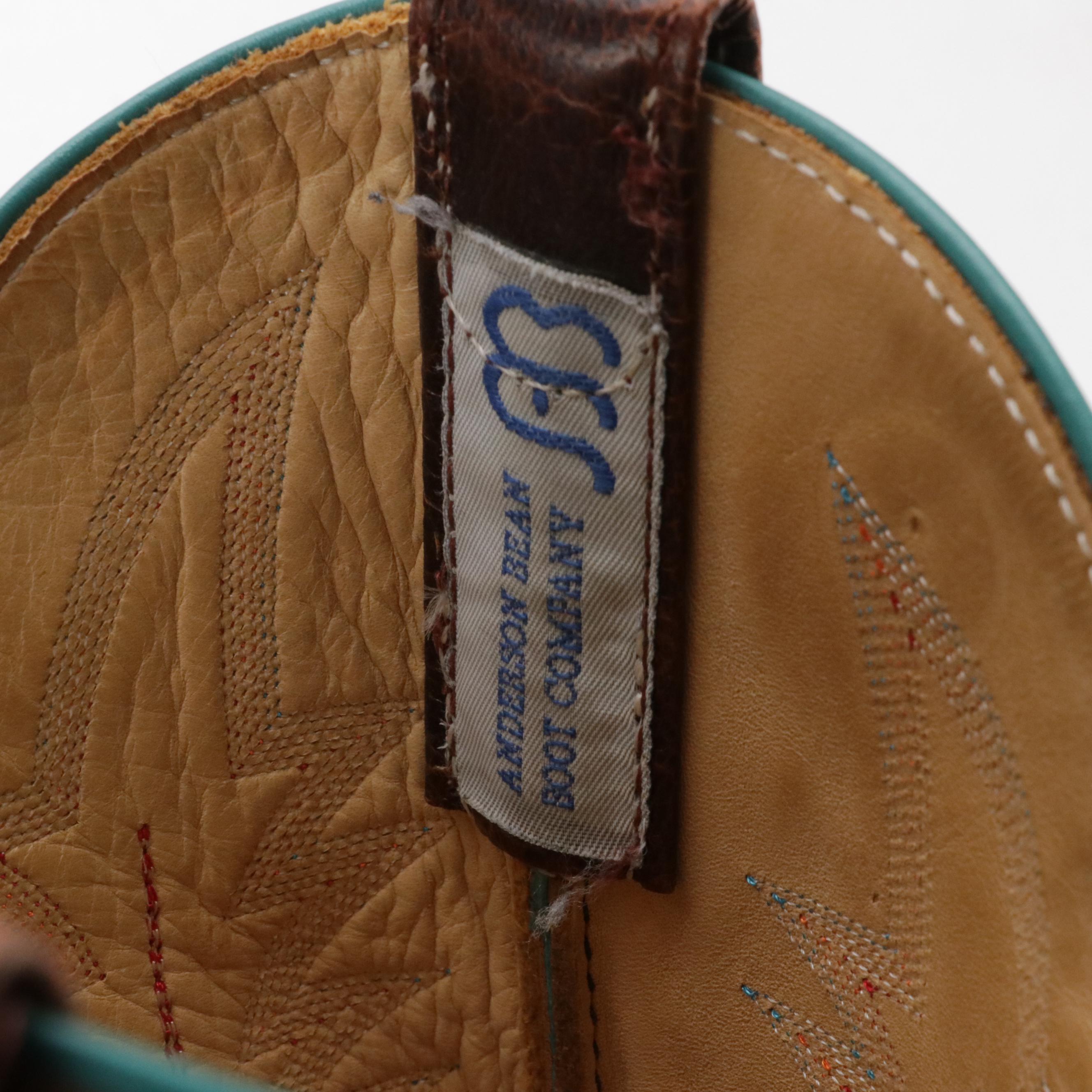 Men's Anderson Bean Boot Company Tooled Leather Square-Toe Western Boots