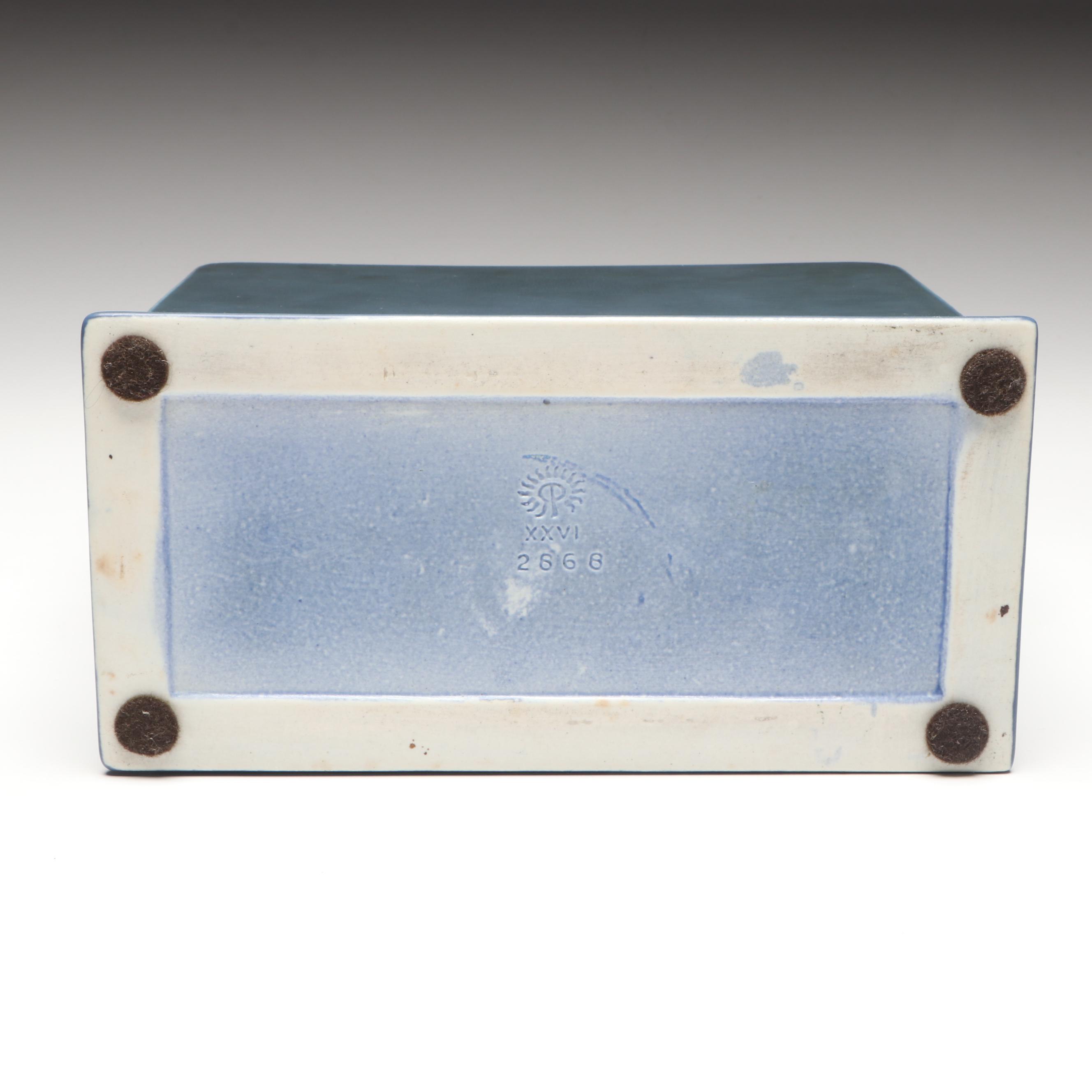 Rookwood Pottery Ceramic Letter Box, Tray, and Inkwell