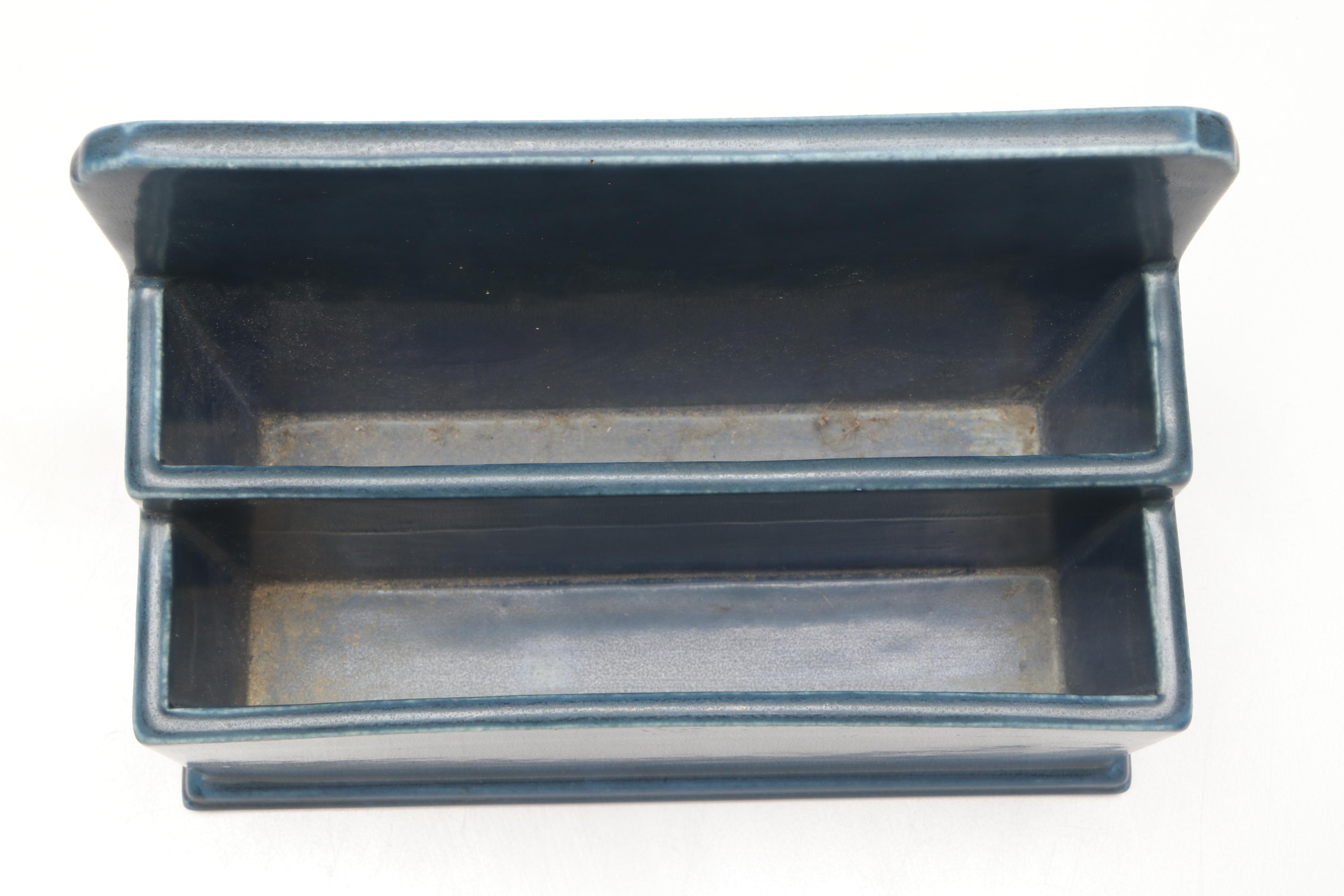 Rookwood Pottery Ceramic Letter Box, Tray, and Inkwell