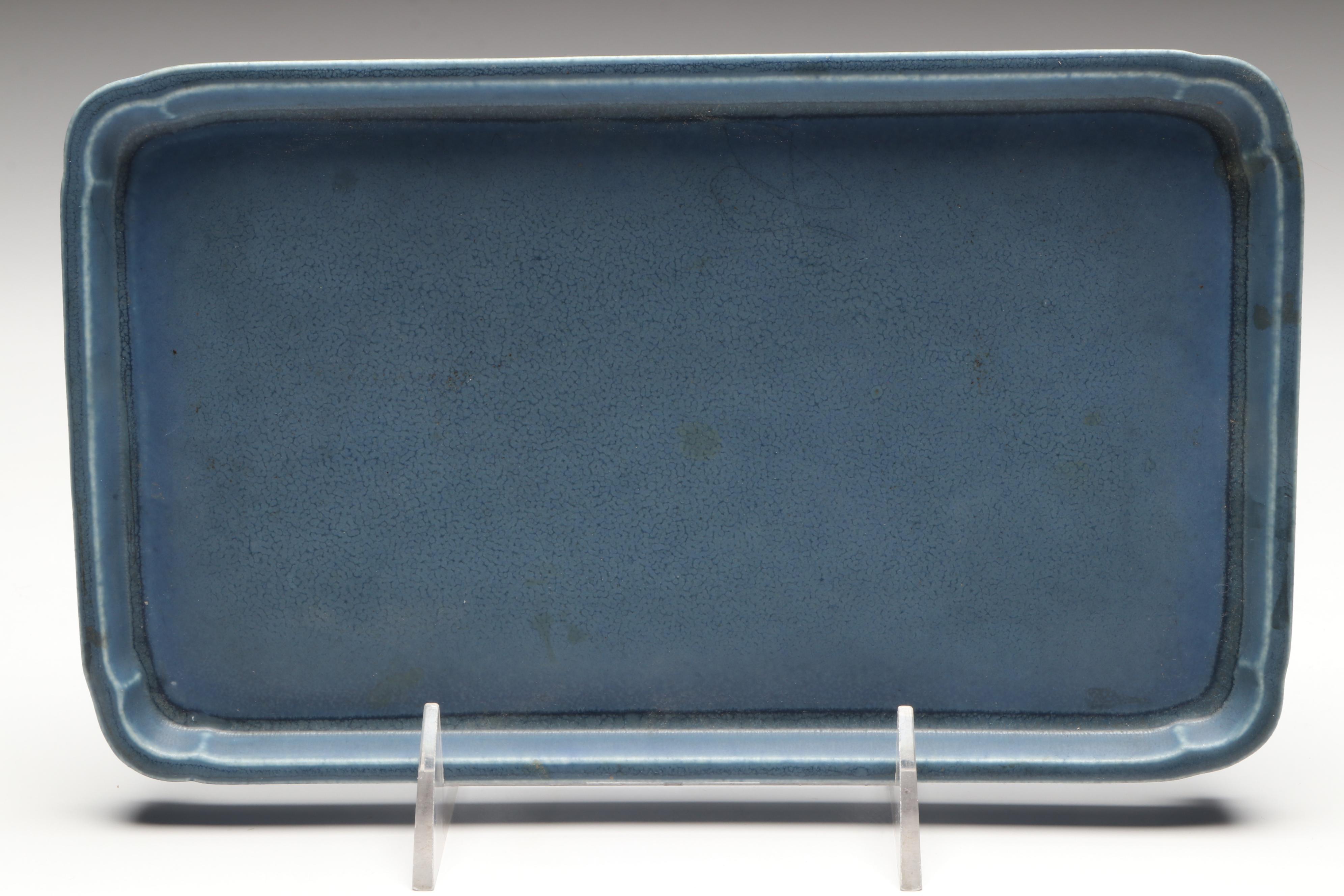 Rookwood Pottery Ceramic Letter Box, Tray, and Inkwell