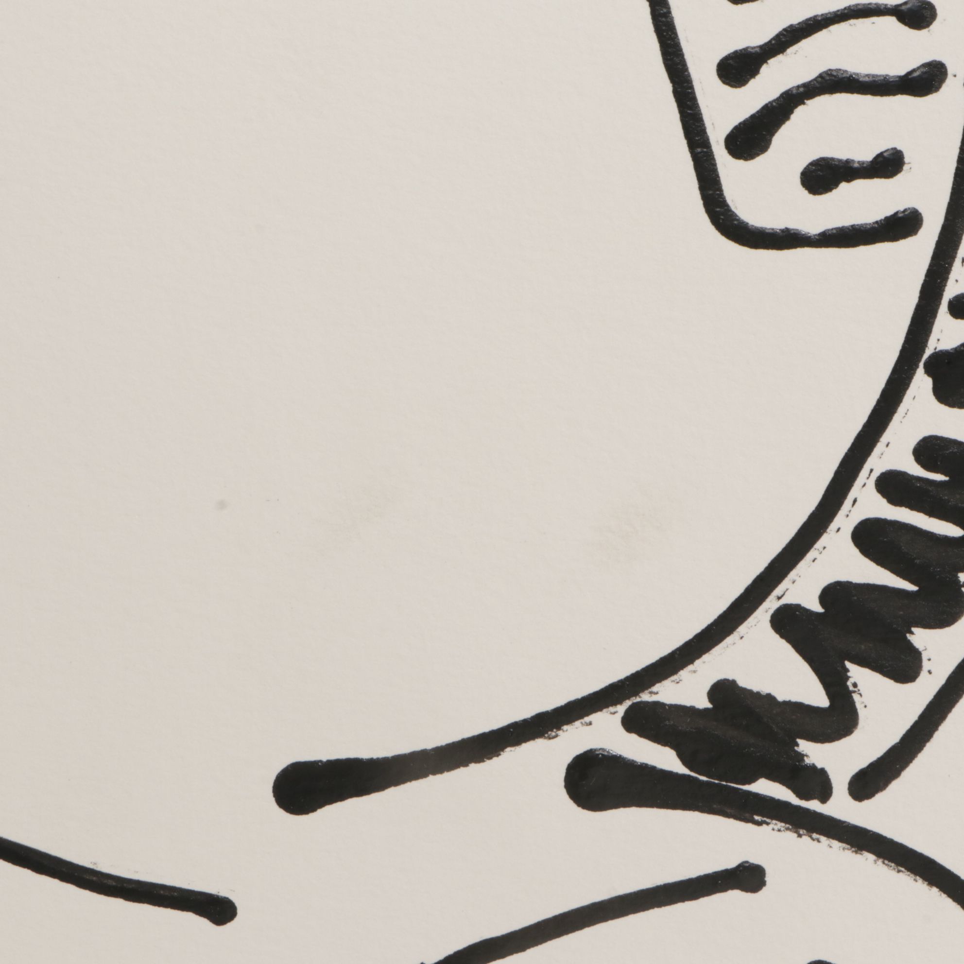 Stuart Fink Abstract Cubist Style Ink Painting, Late 20th to Early 21st Century