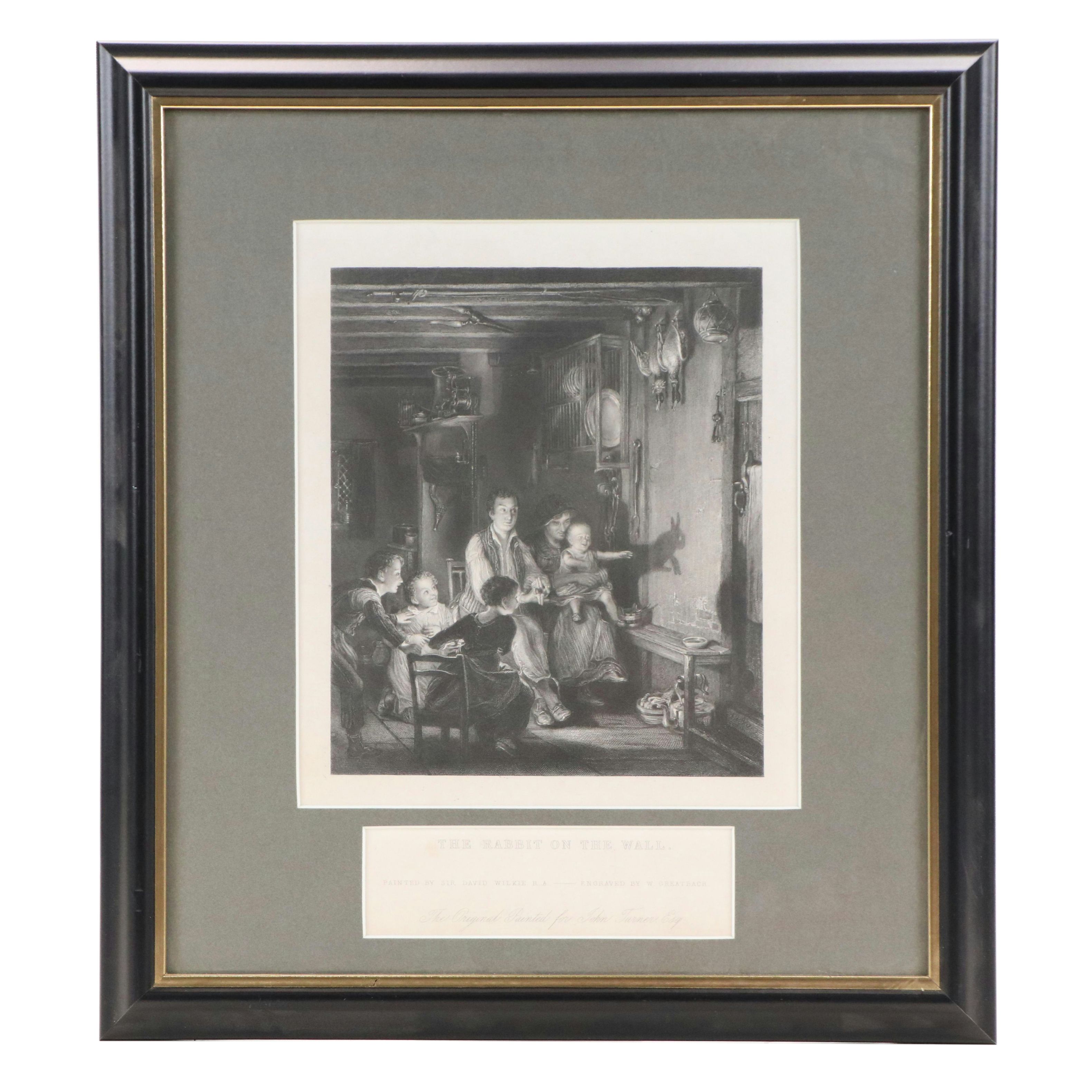 Engraving After Sir David Wilkie "The Rabbit on the Wall," Mid-19th Century