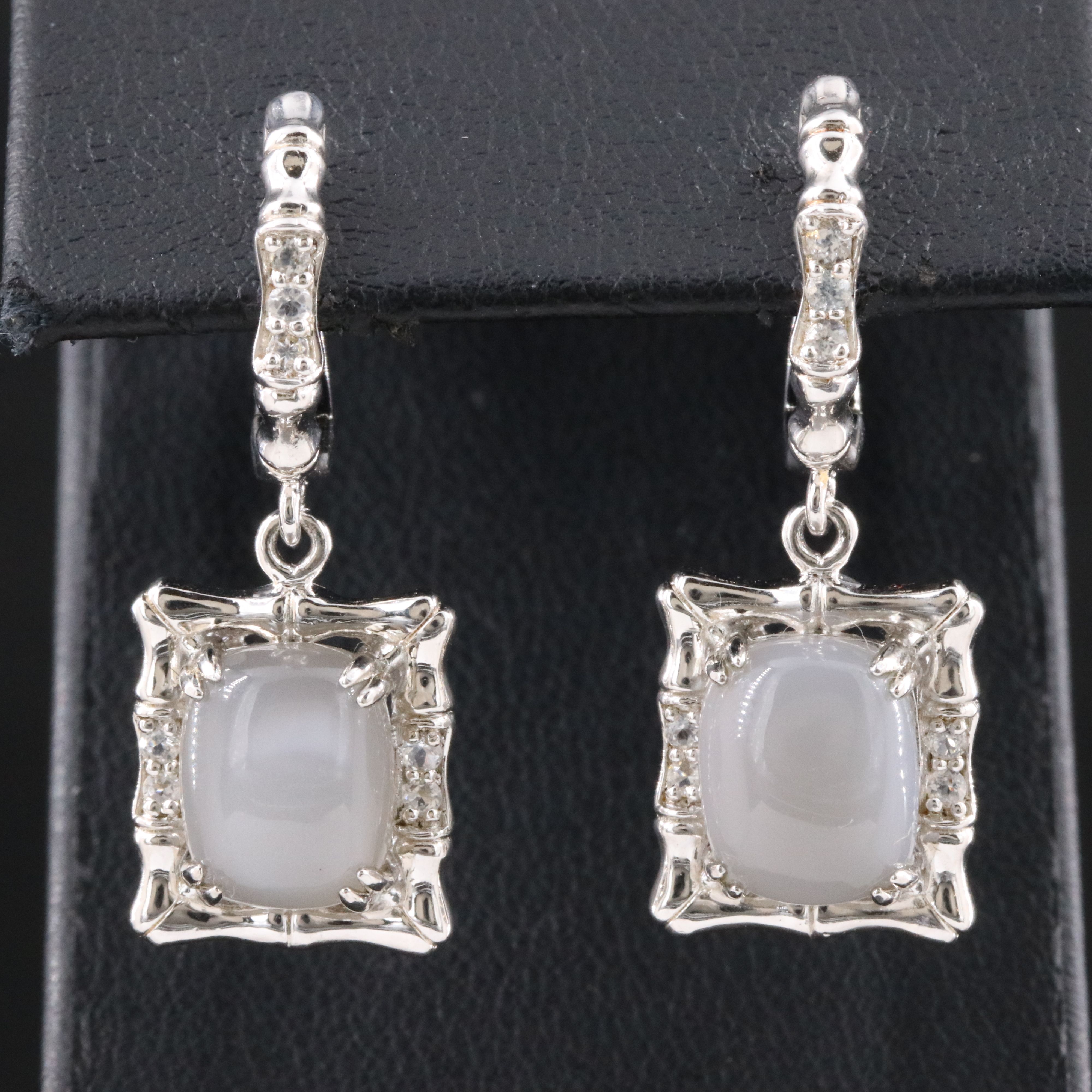 Carlo Vianni Sterling Moonstone and White Topaz Earrings