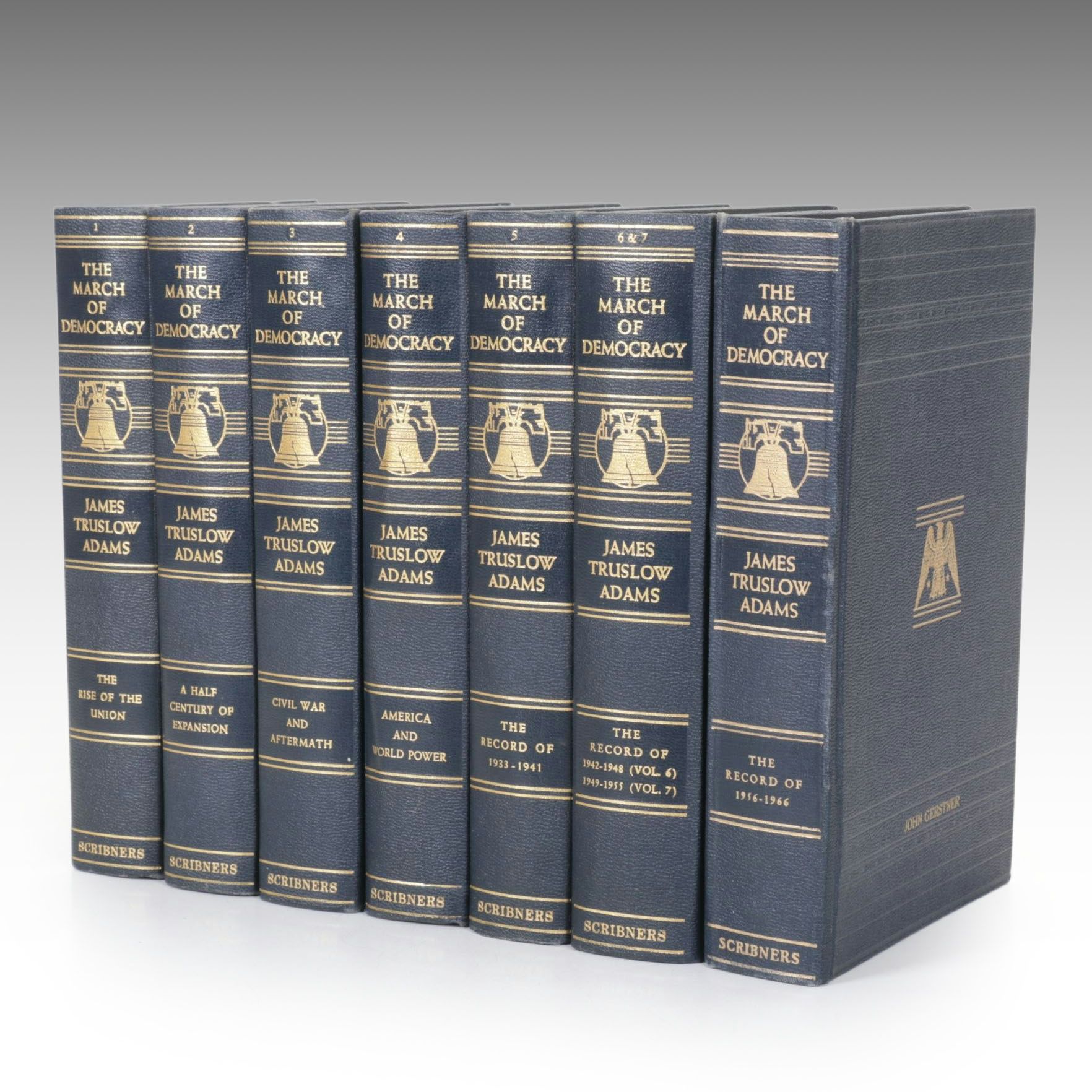 "The March of Democracy" Seven-Volume Set by James Truslow Adams