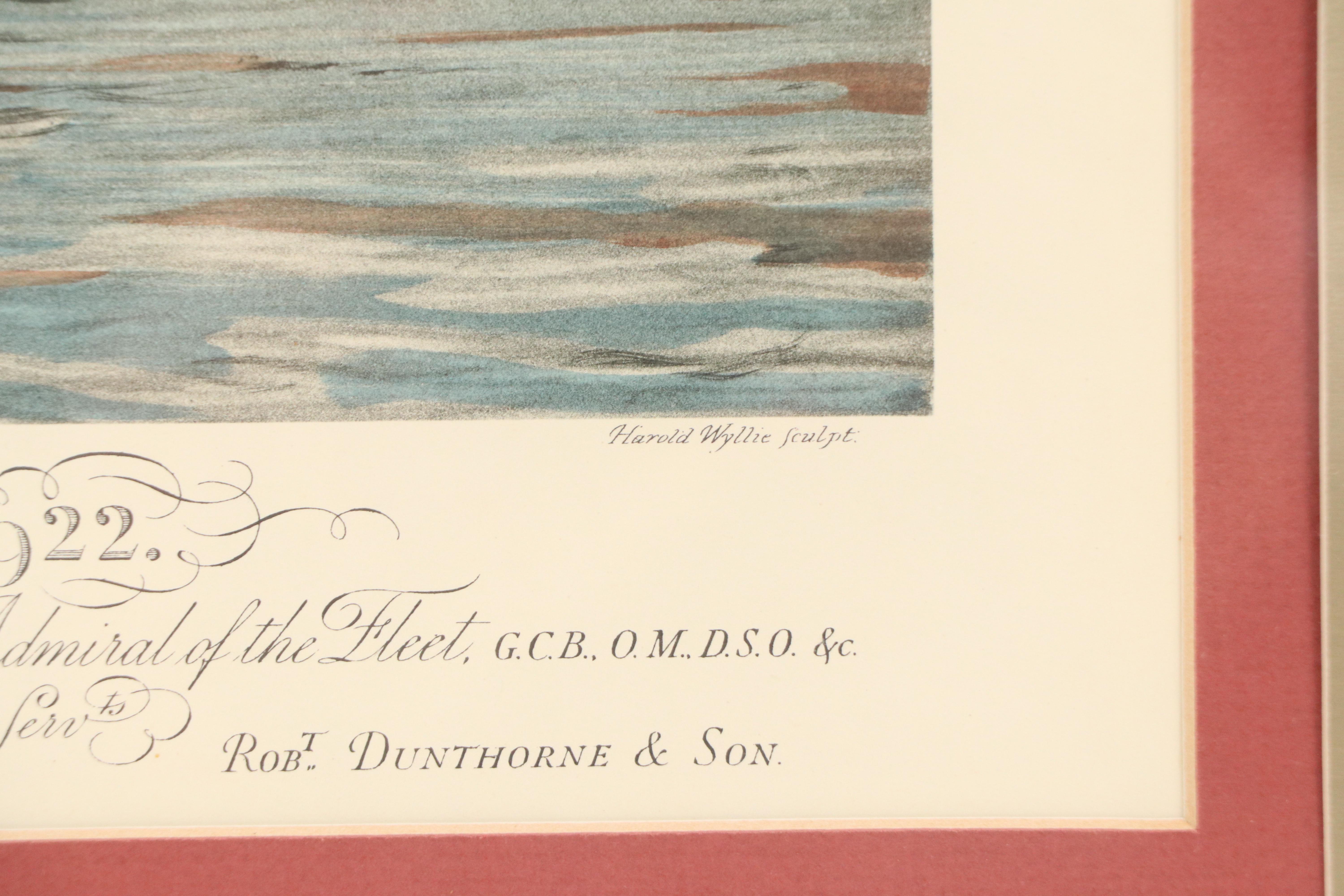 Hand-Painted Lithograph After W. L. Wyllie "The Last Journey of Victory," 1922