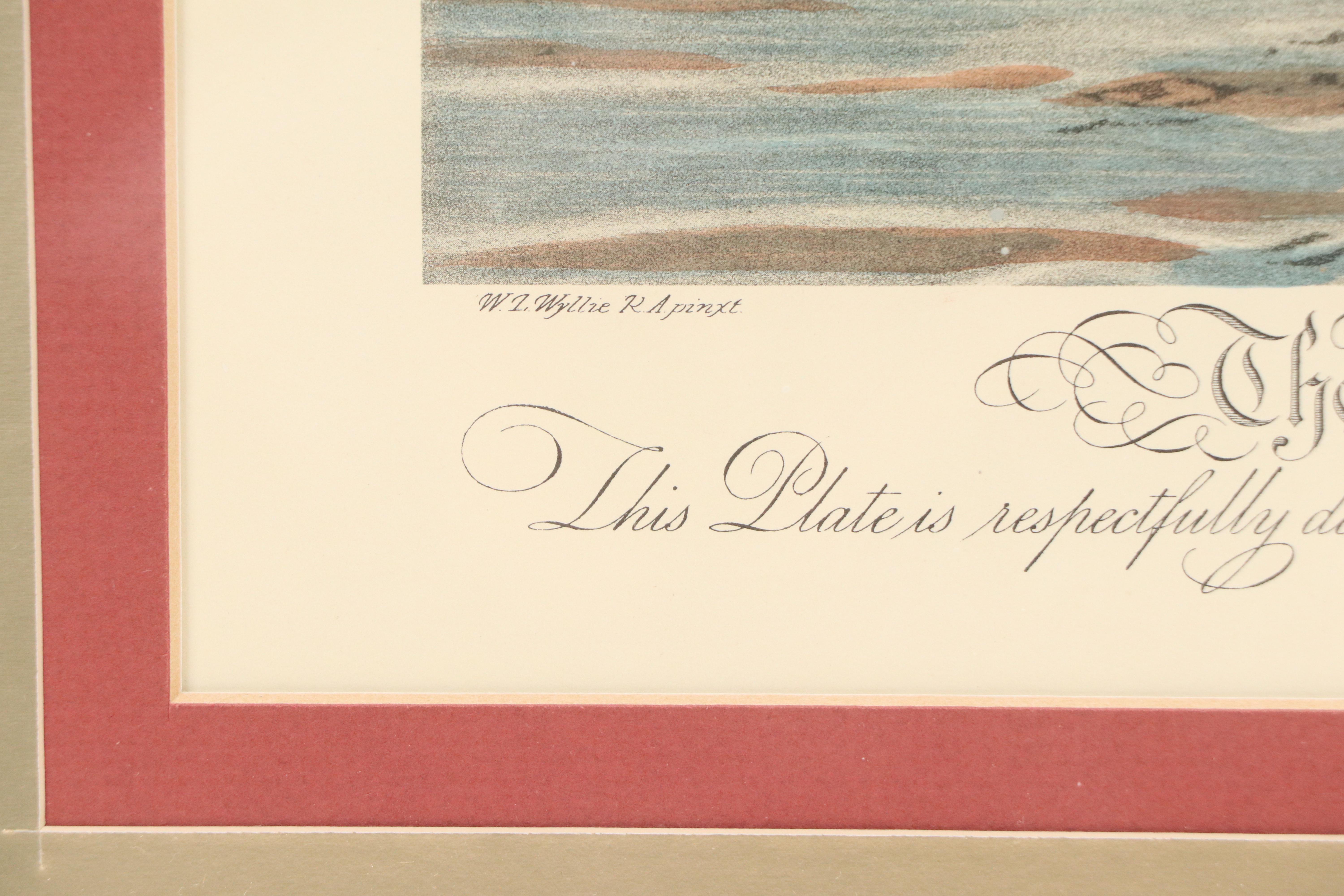 Hand-Painted Lithograph After W. L. Wyllie "The Last Journey of Victory," 1922