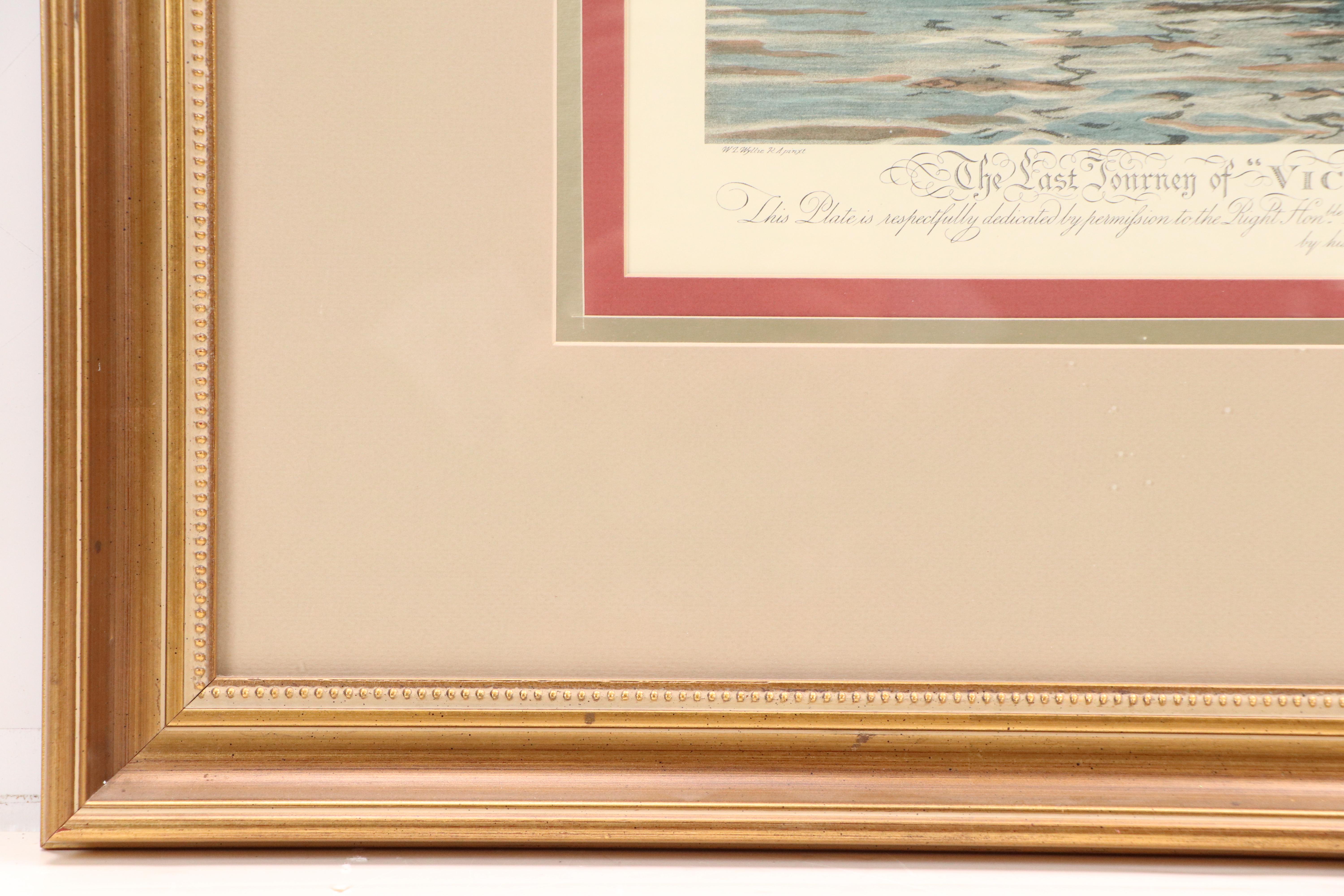 Hand-Painted Lithograph After W. L. Wyllie "The Last Journey of Victory," 1922