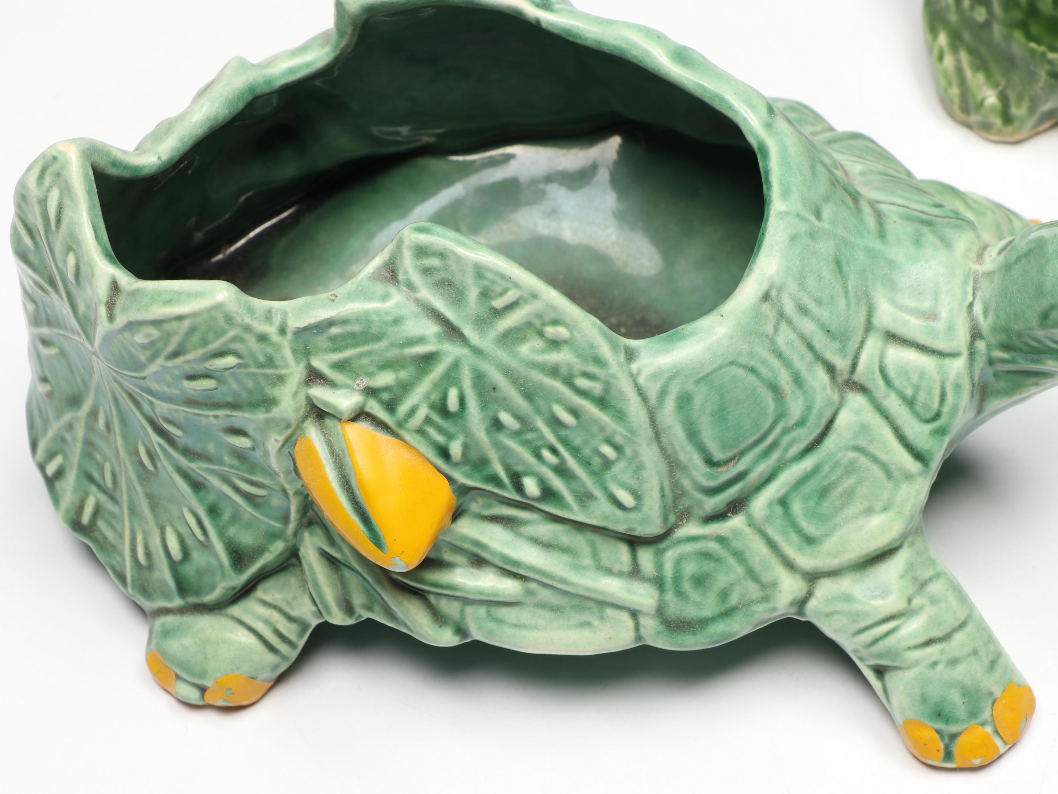 McCoy Pottery Green Turtle Planters