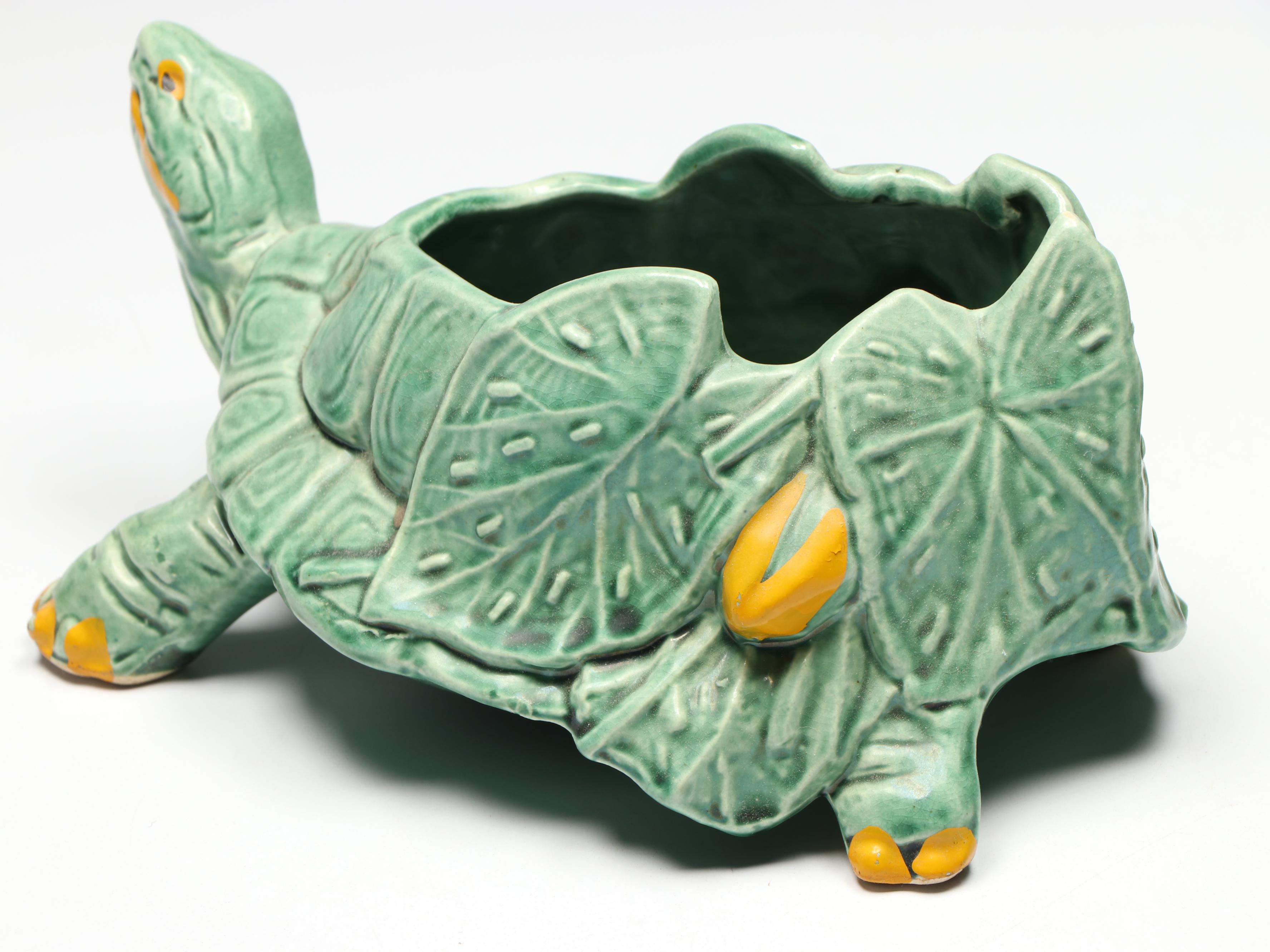 McCoy Pottery Green Turtle Planters