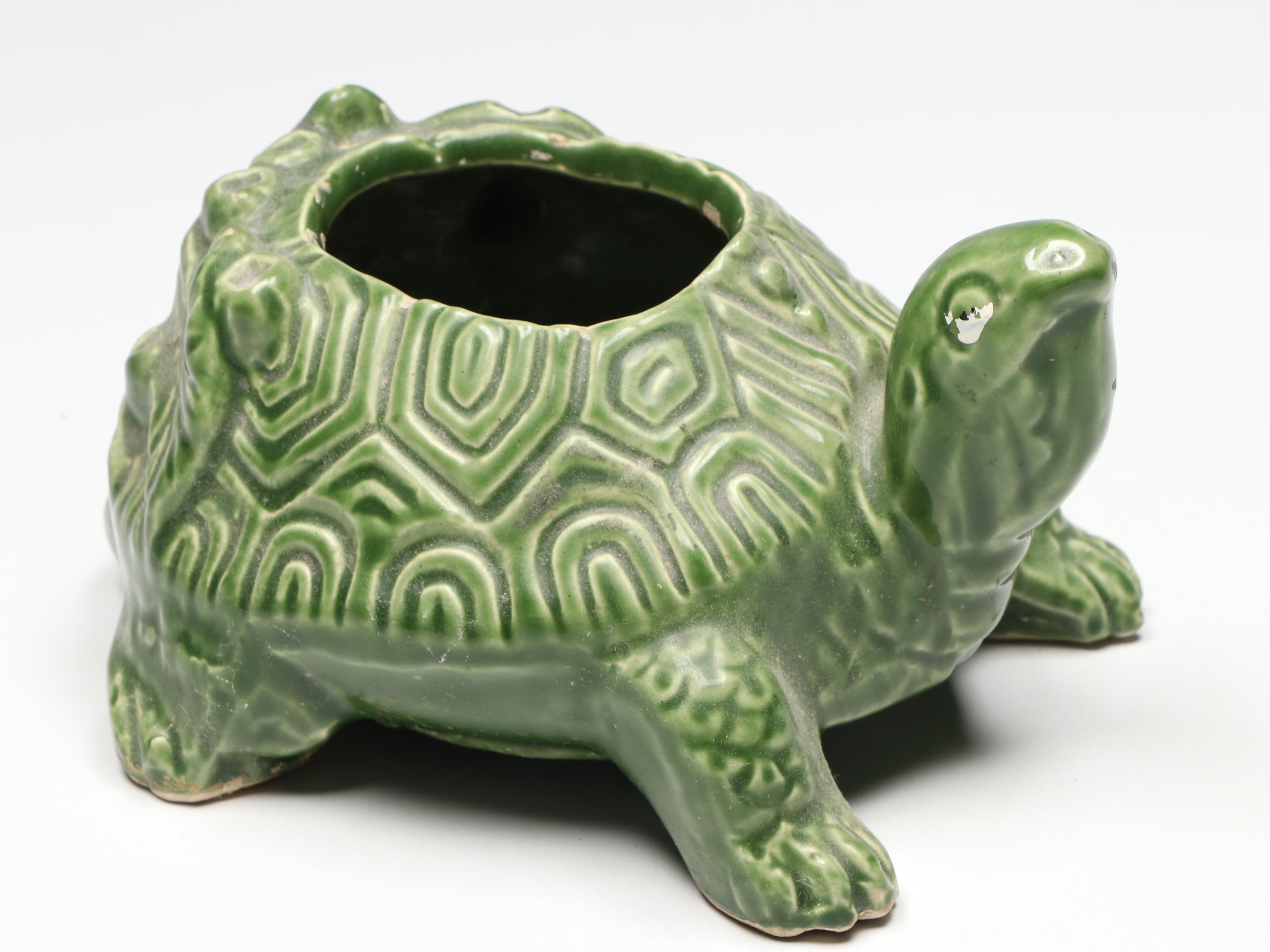 McCoy Pottery Green Turtle Planters