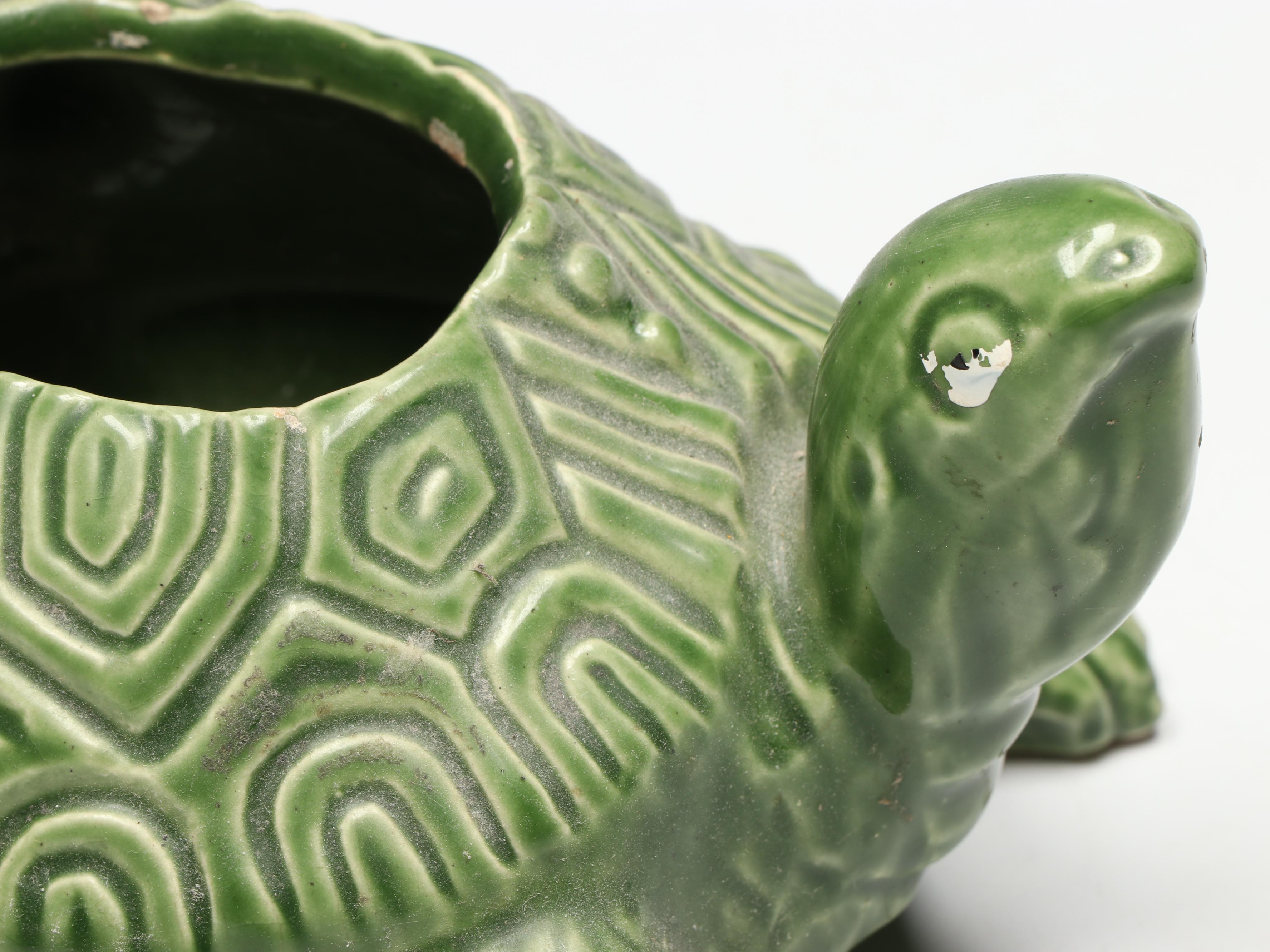 McCoy Pottery Green Turtle Planters