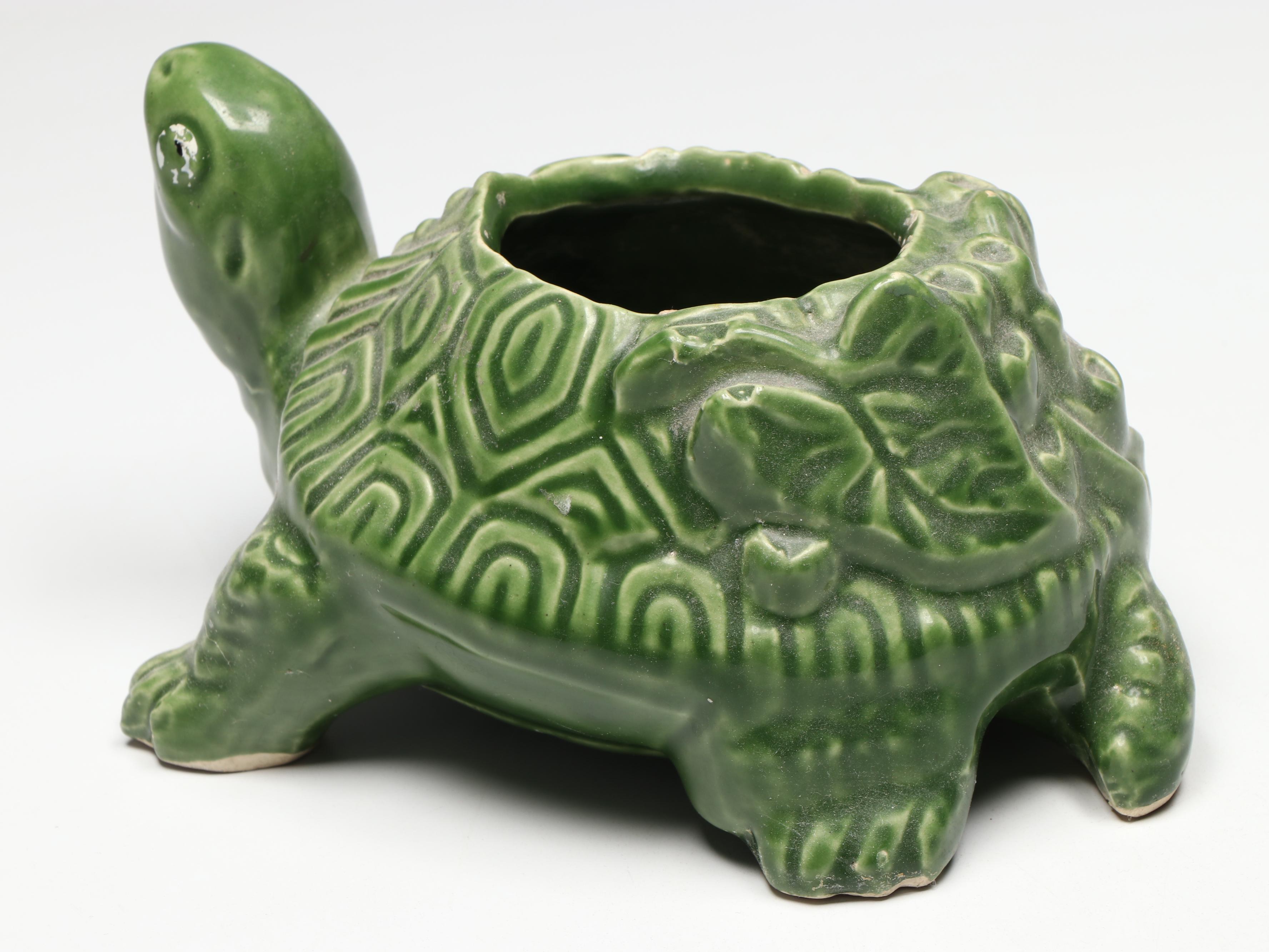 McCoy Pottery Green Turtle Planters