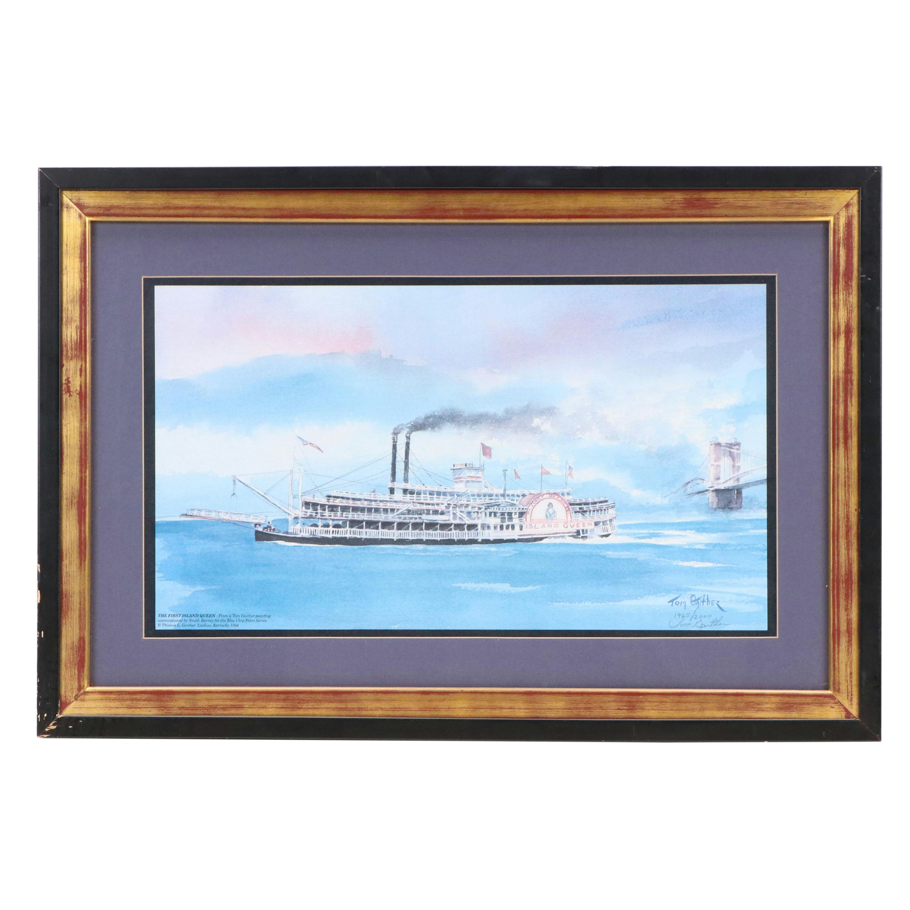 Tom Gaither Offset Lithograph "The First Island Queen," 1994
