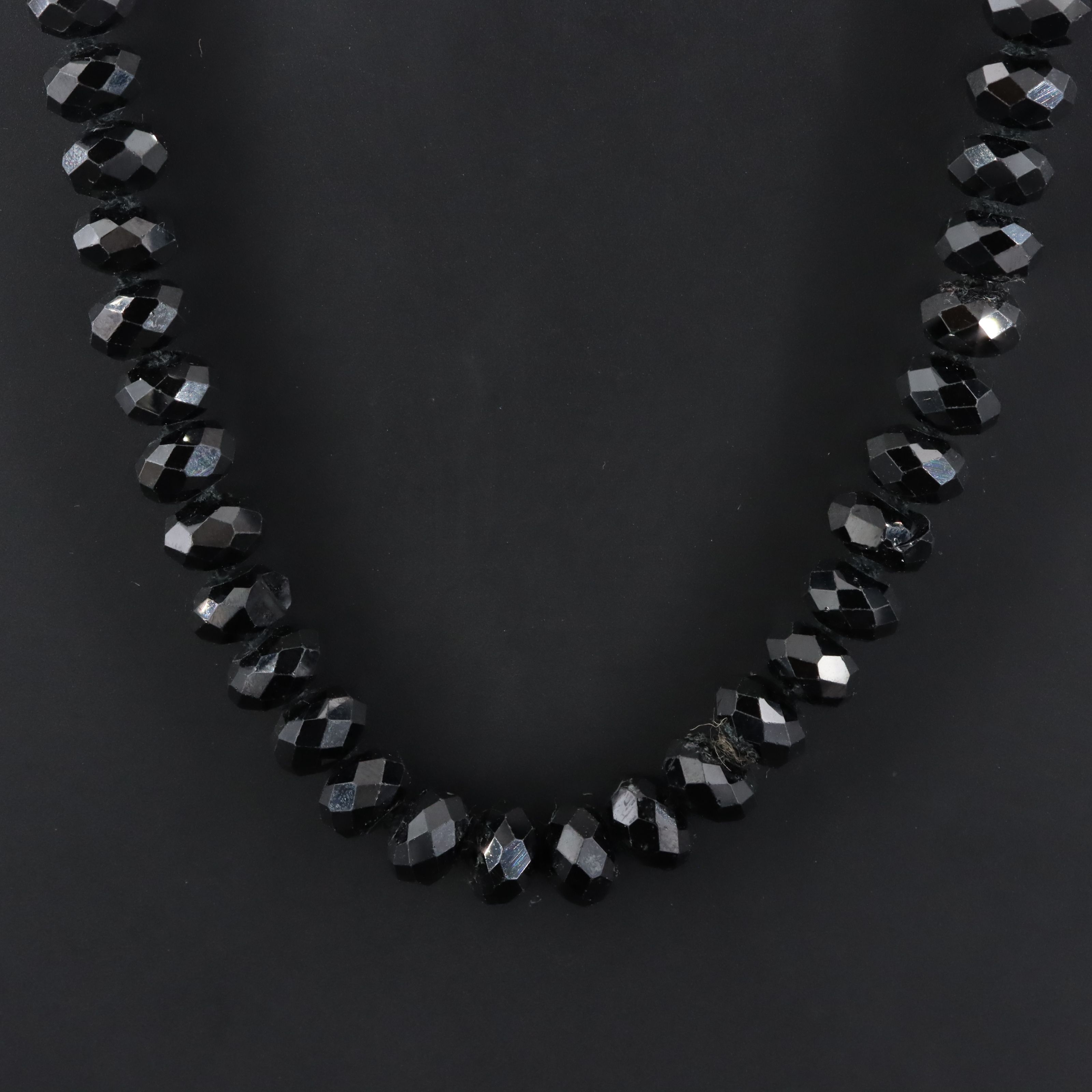 Sheryl Lowe Black Onyx Necklace with Pavé Diamond Sterling Clasp