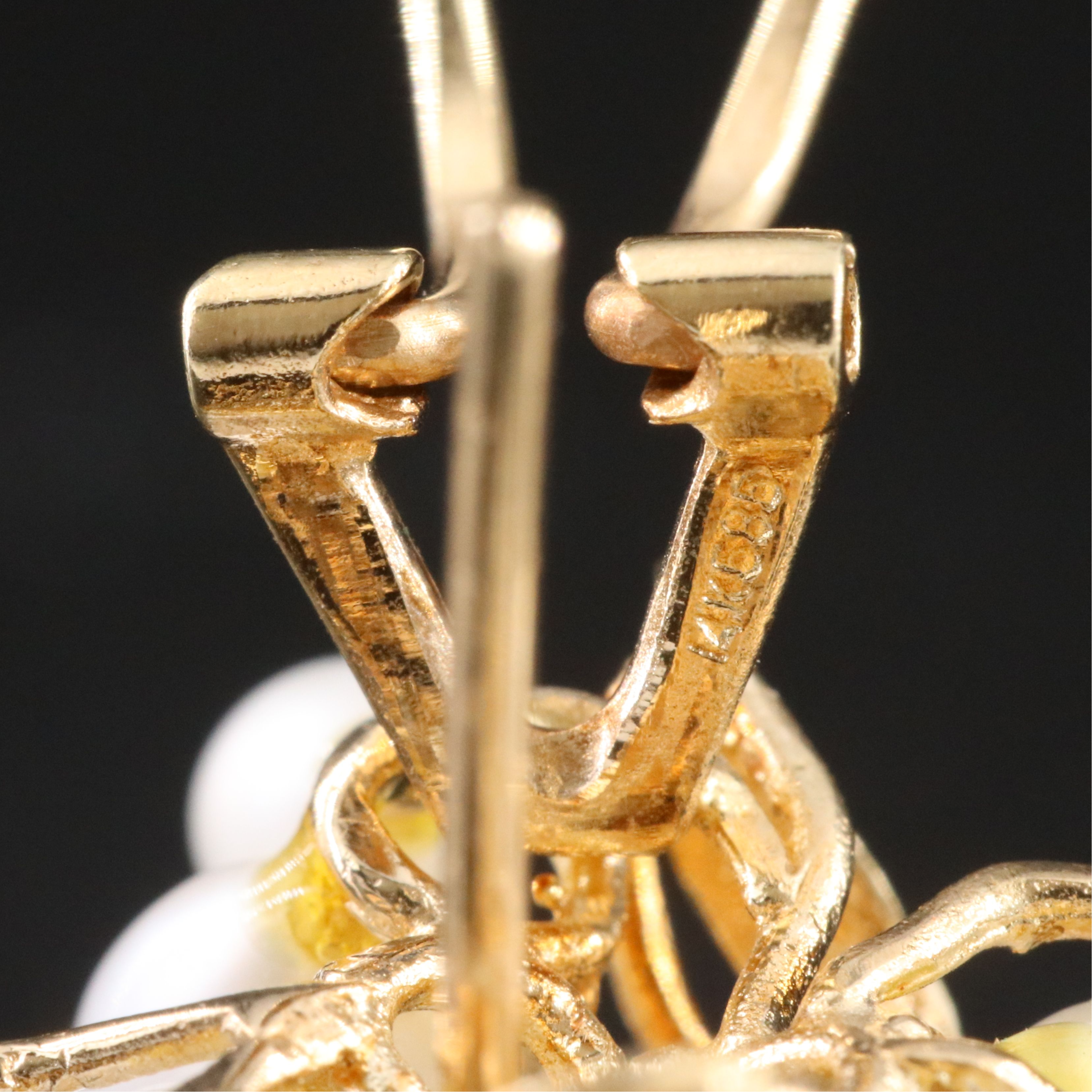 14K Pearl, Ruby and Diamond Earrings