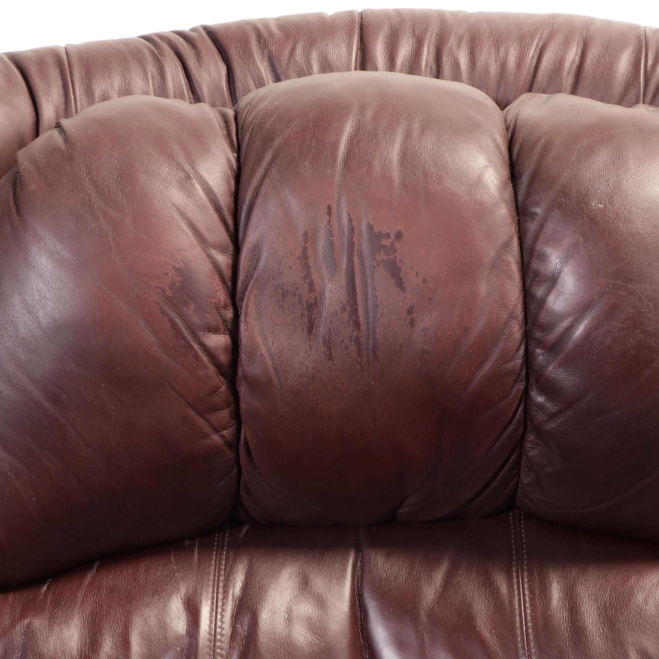 Pair of Faux Leather Swivel Recliners