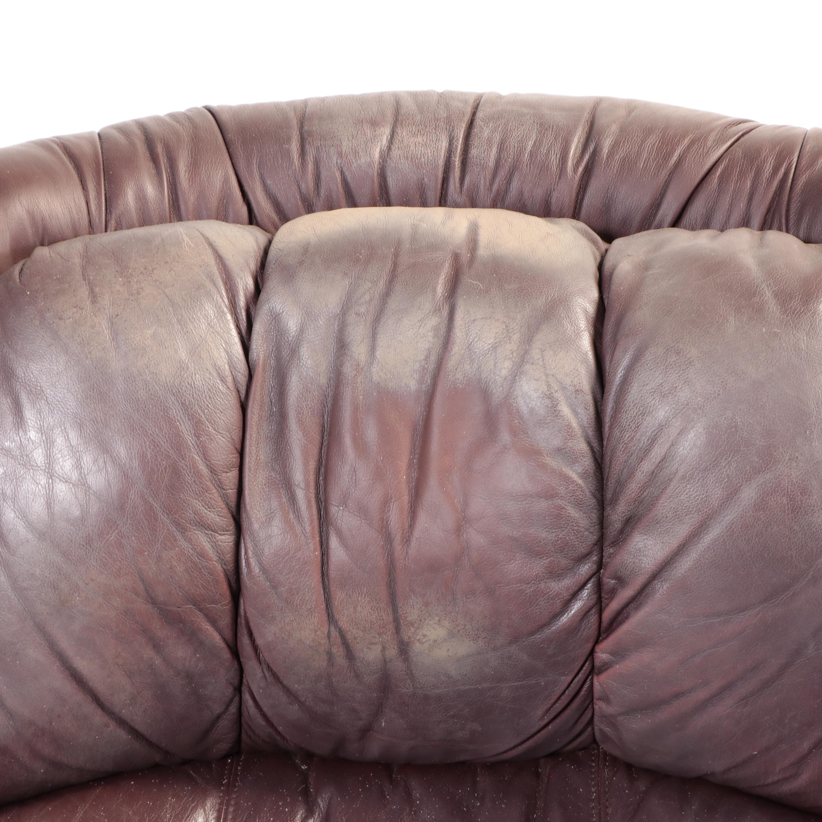 Pair of Faux Leather Swivel Recliners