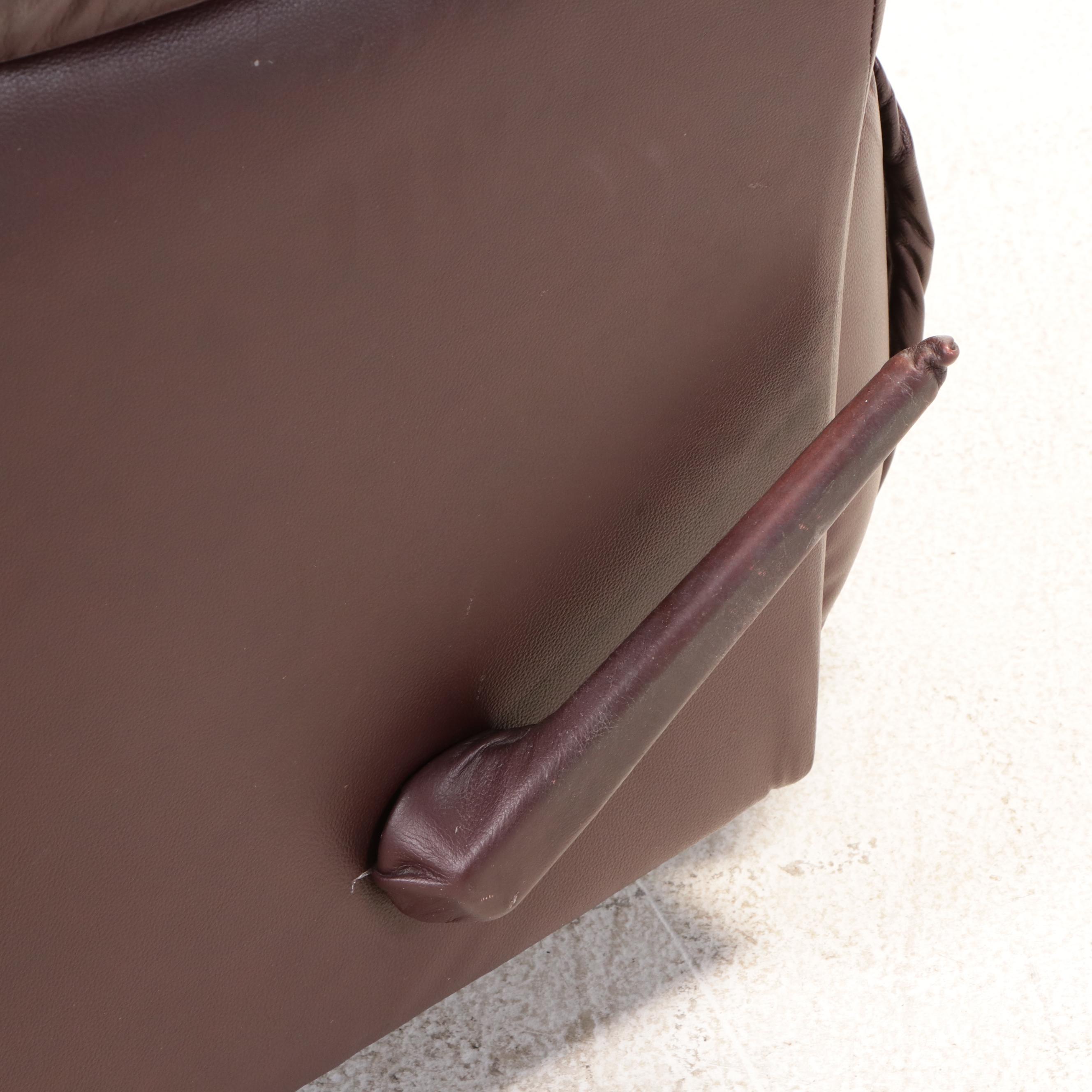 Pair of Faux Leather Swivel Recliners