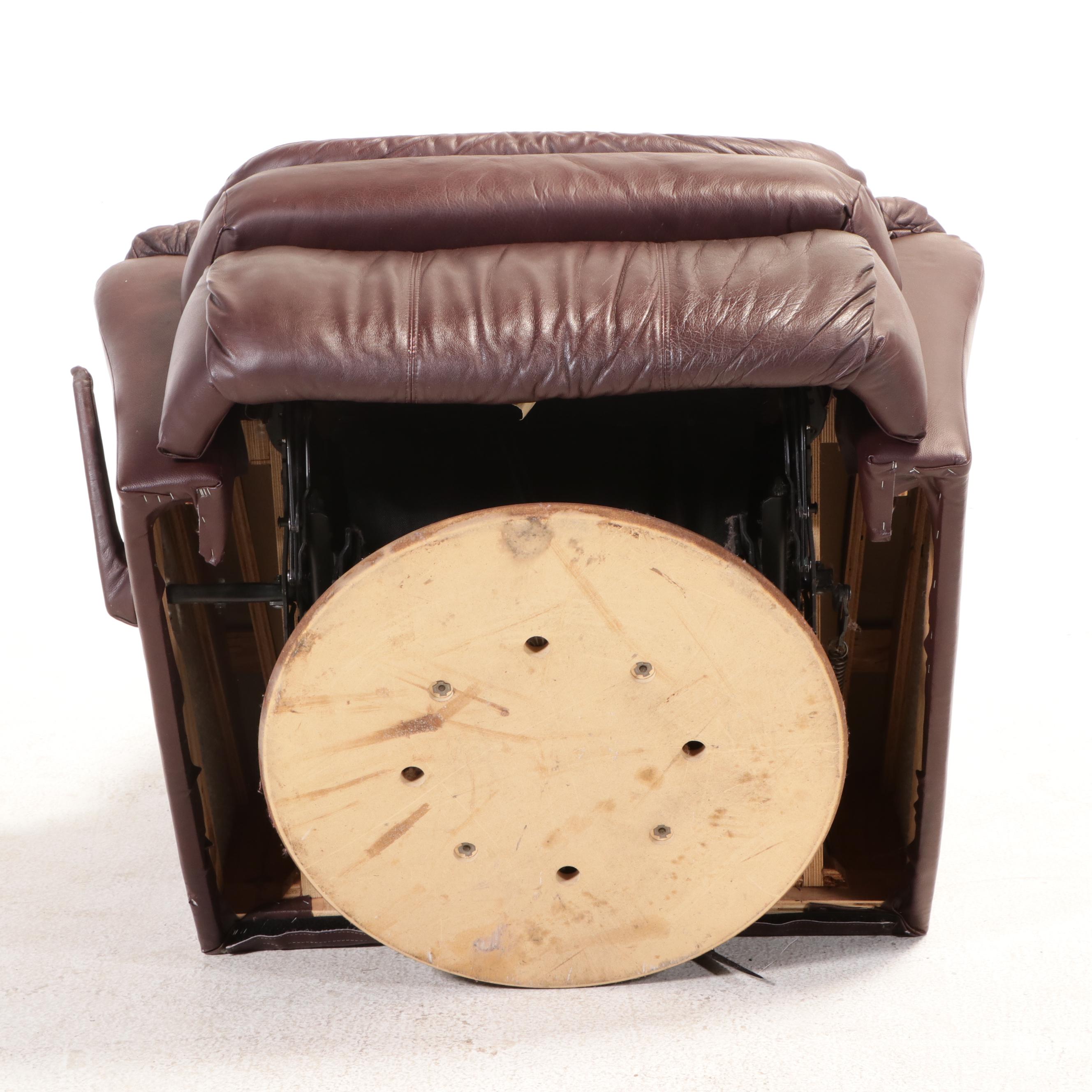 Pair of Faux Leather Swivel Recliners