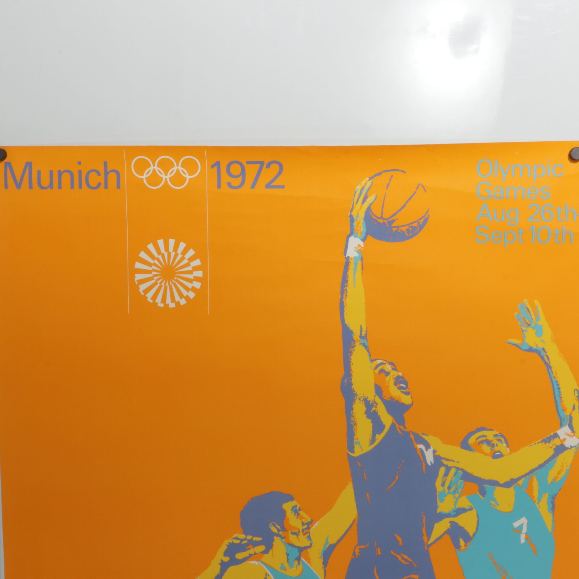 Max Mühlberger Basketball Advertising Poster for the 1972 Munich Olympic Games