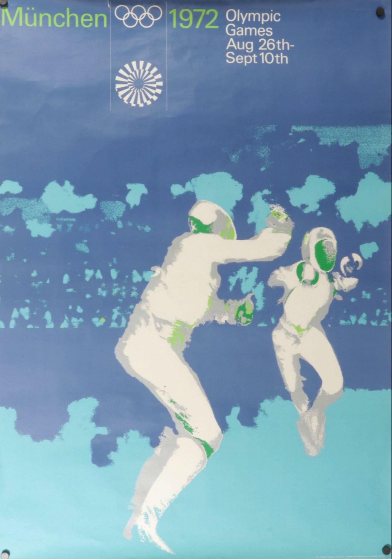 Albrecht Gaebele Fencing Advertising Poster for the 1972 Munich Olympic Games