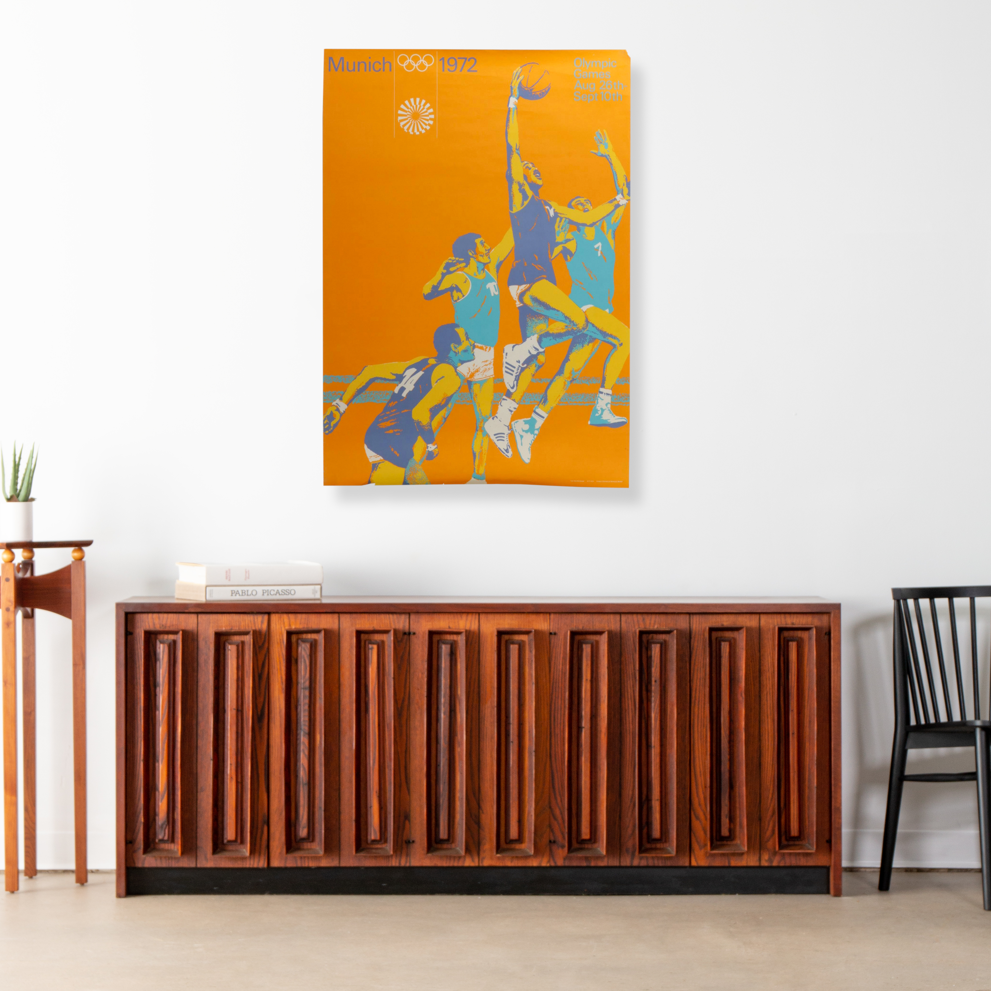 Max Mühlberger Basketball Advertising Poster for the 1972 Munich Olympic Games