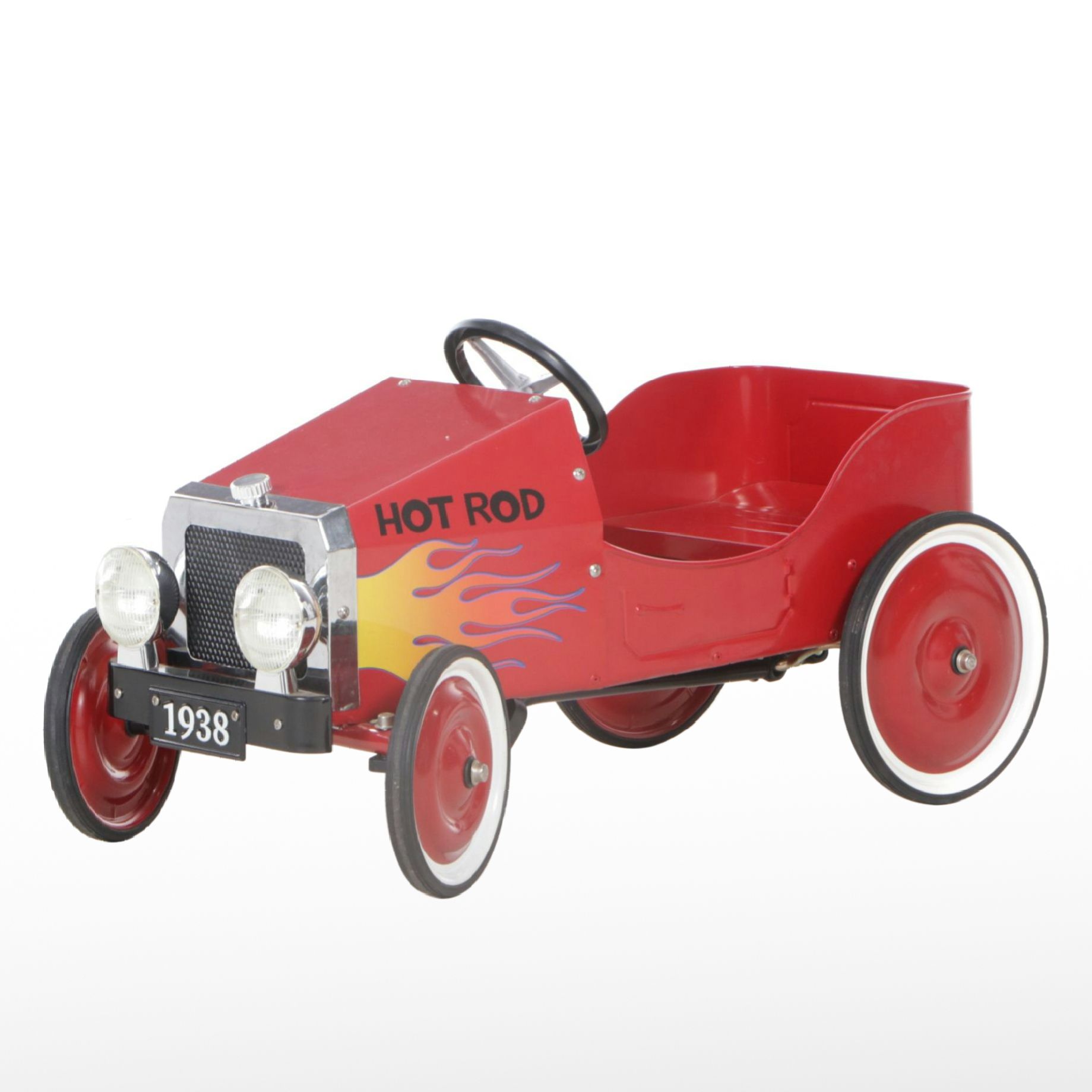 "Hot Rod 1938" Classic Red Pressed Steel Pedal Car