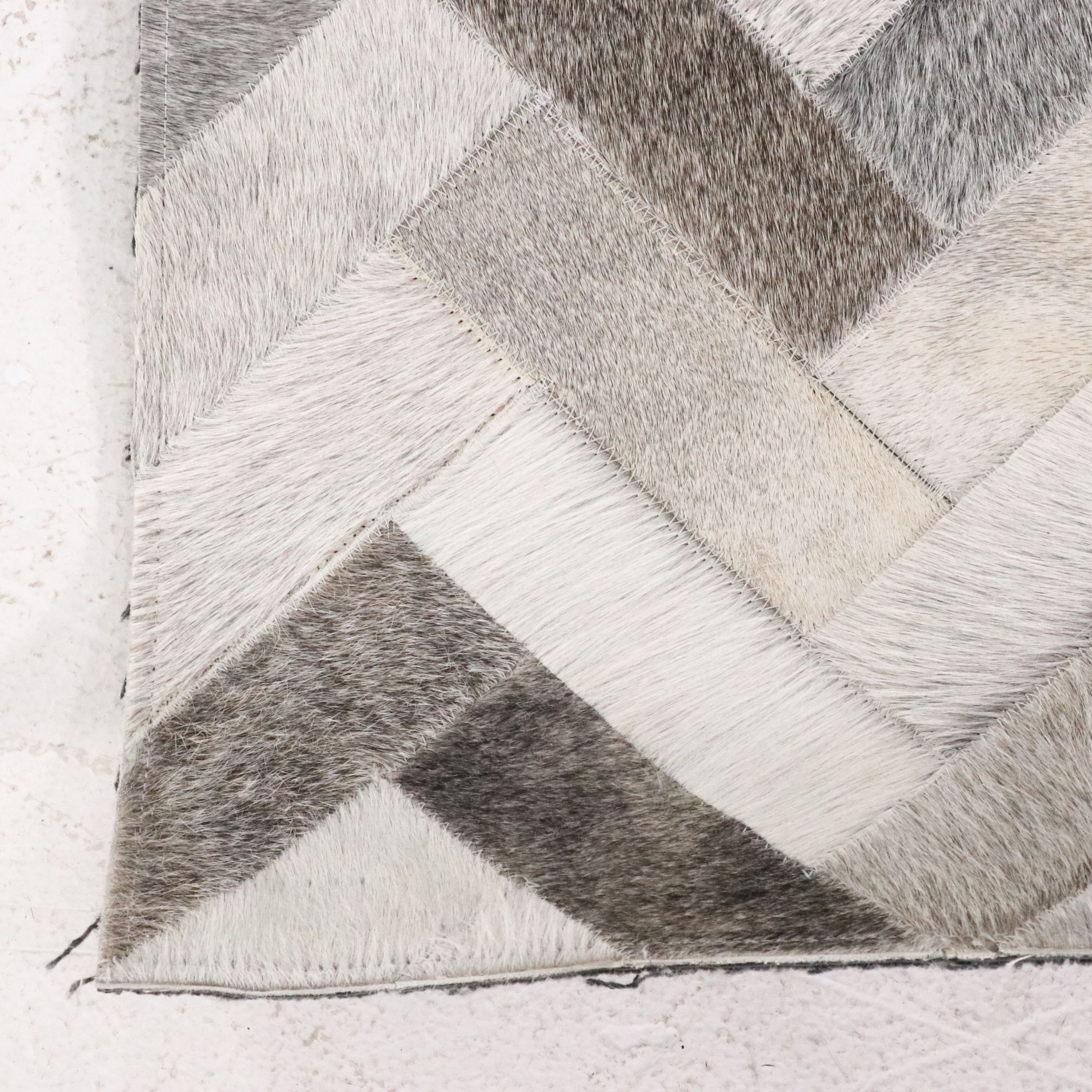 4'3 x 6' Handmade Patchwork Cowhide Area Rug