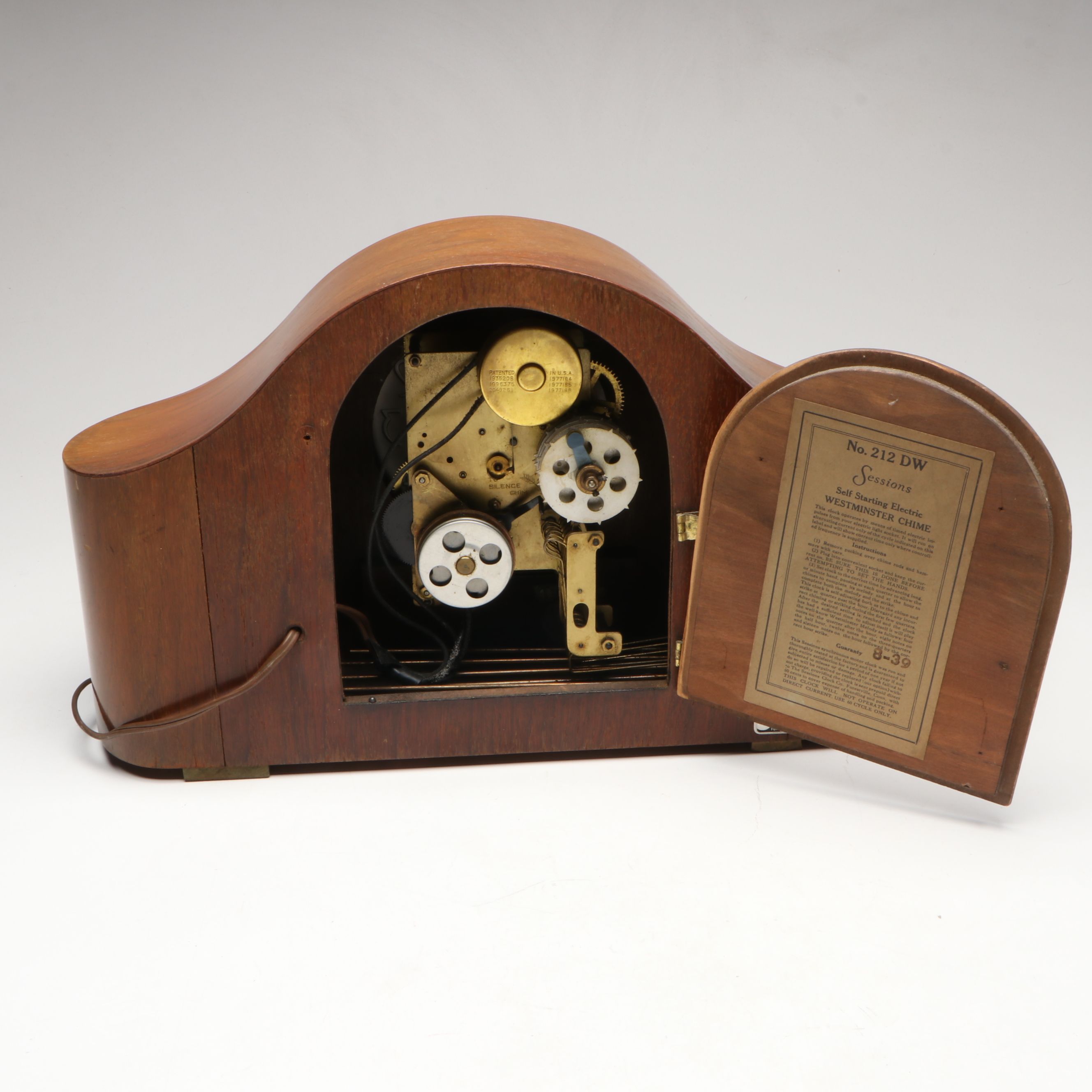Sessions Wood Veneer Mantel Clock with Westminster Chime, Mid-20th C.