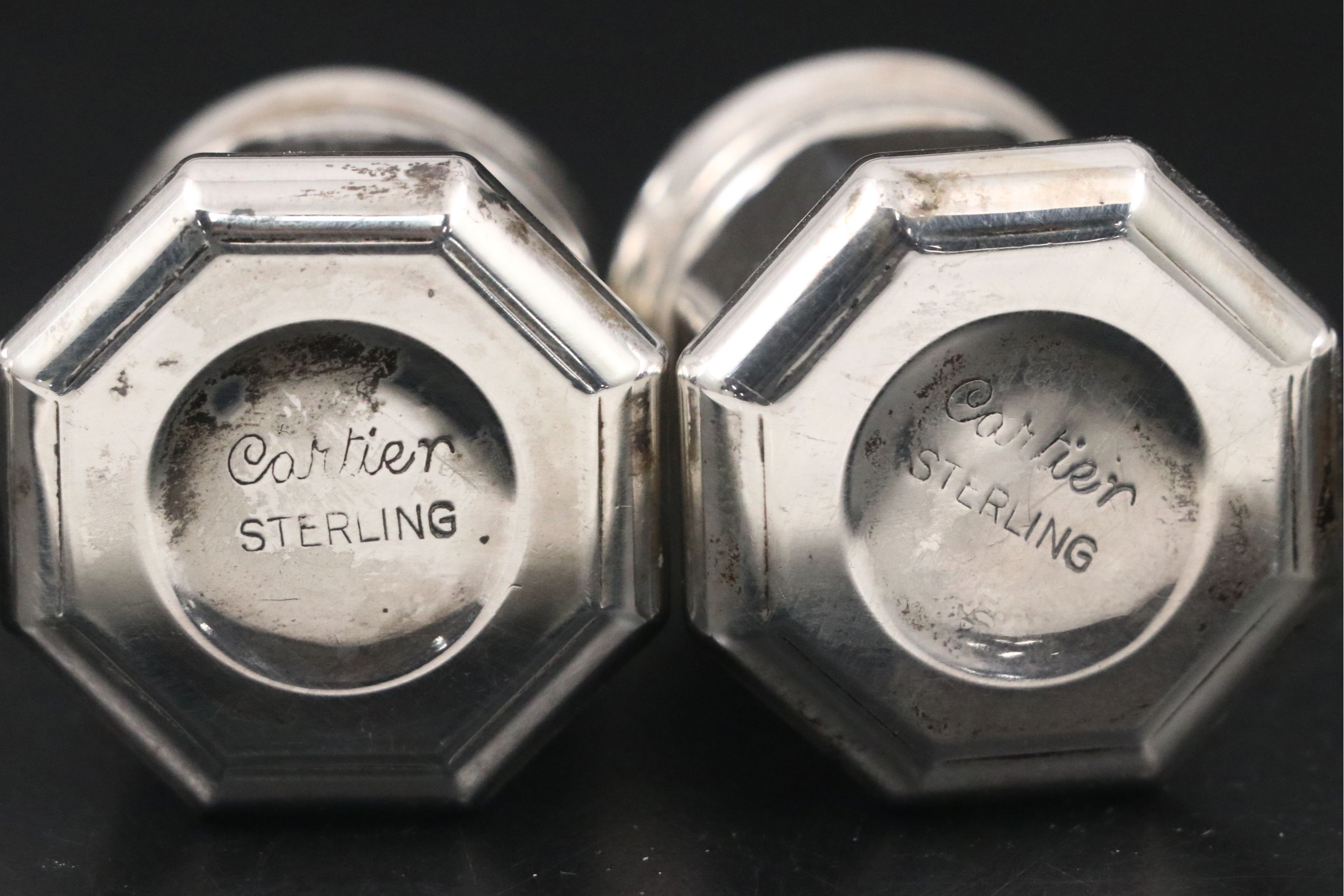 Cartier Sterling Silver Shakers with Presentation Box