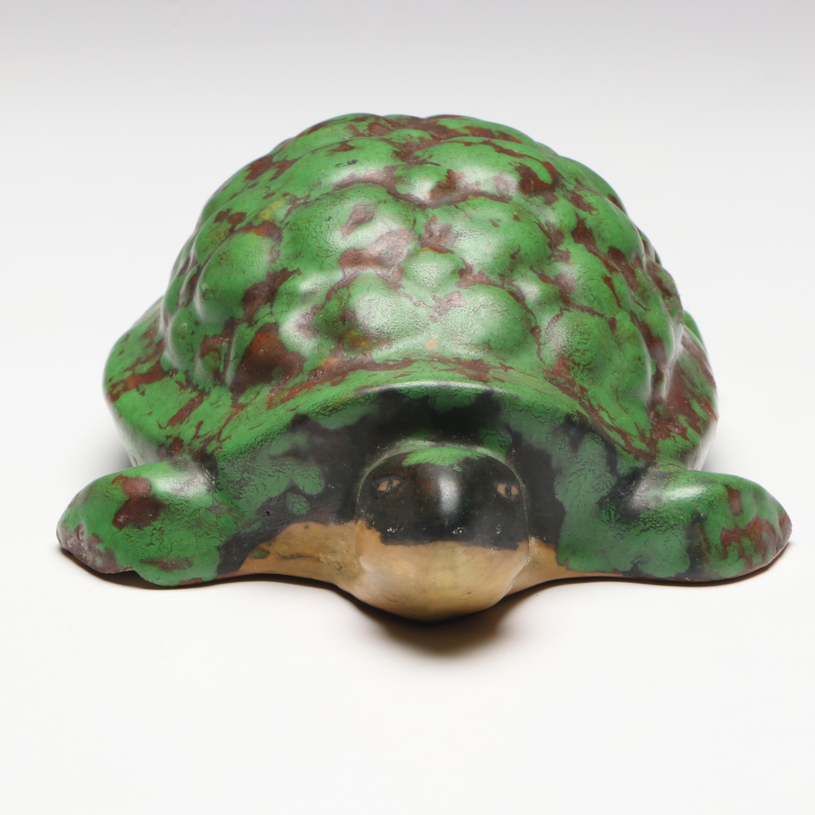Weller Pottery Coppertone Turtle Figure