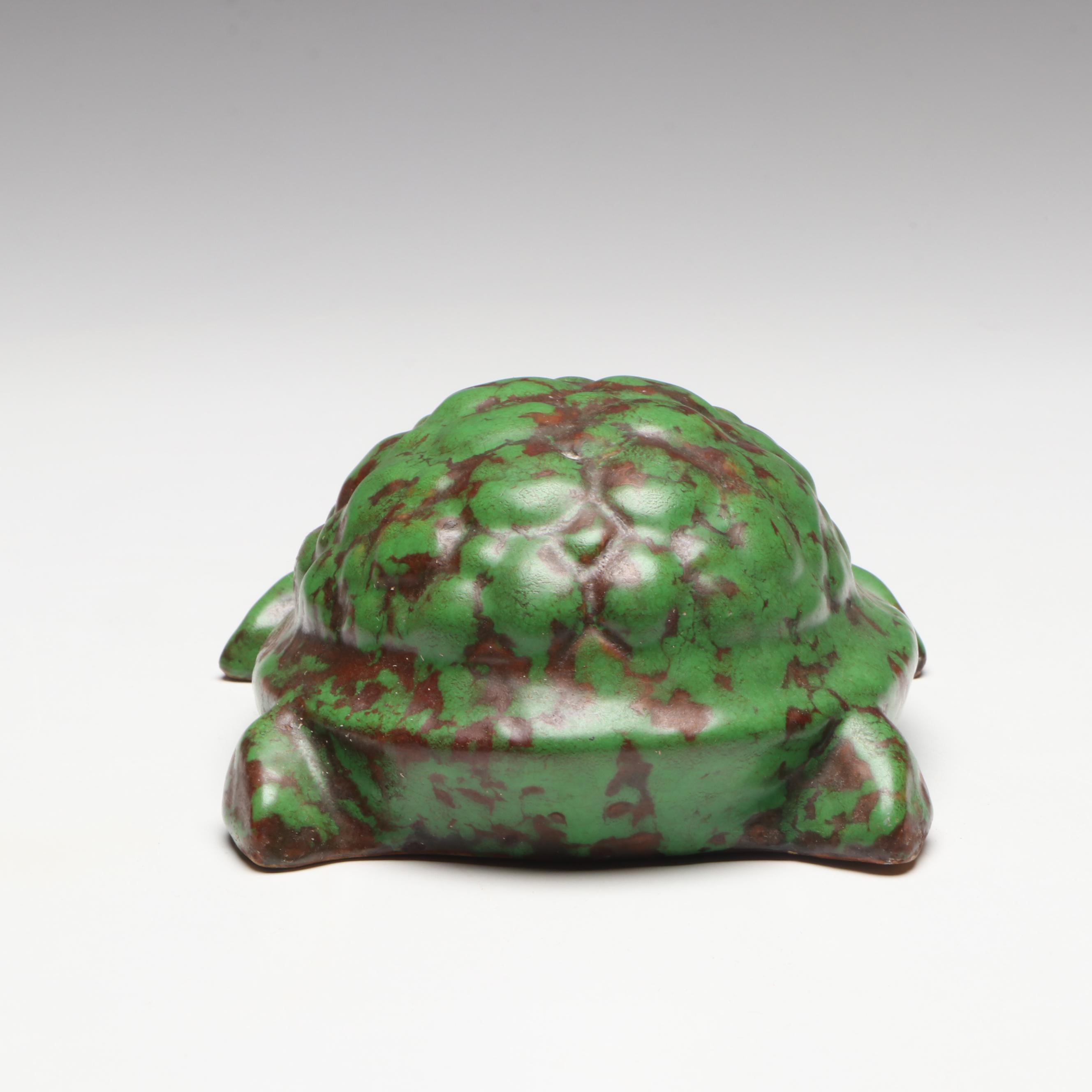 Weller Pottery Coppertone Turtle Figure