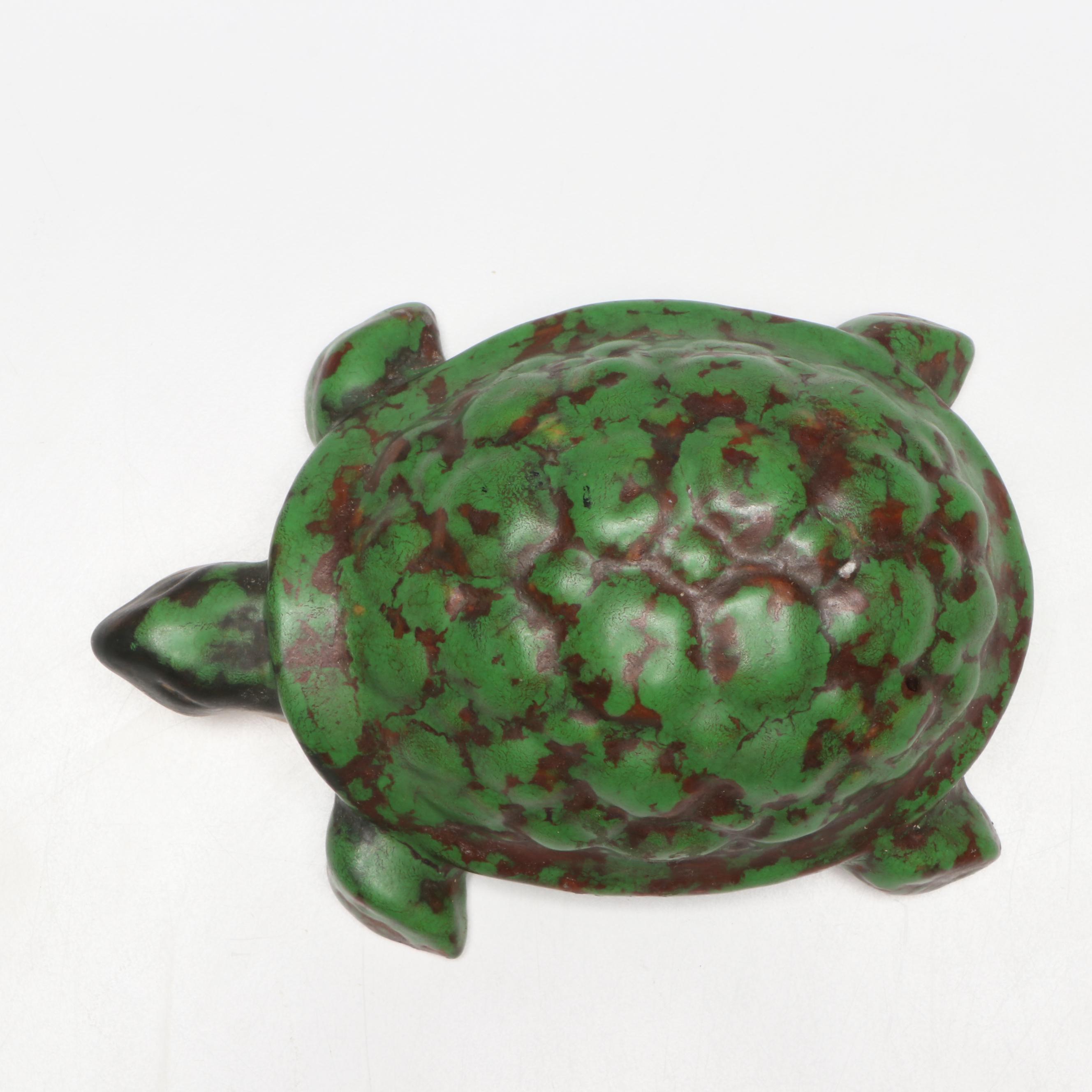 Weller Pottery Coppertone Turtle Figure