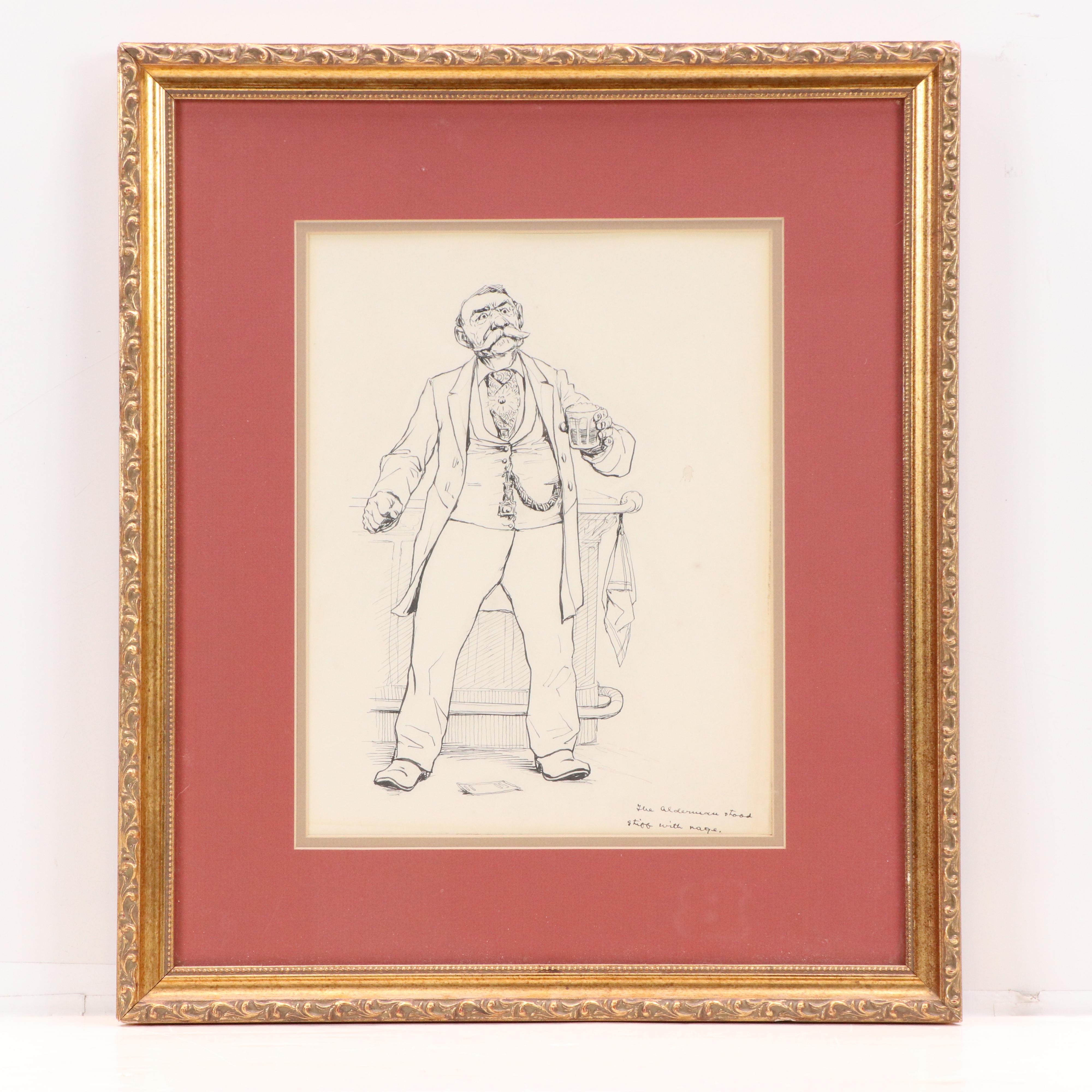 Daniel and Harry Beard Figural Ink Illustrations, Circa 1890