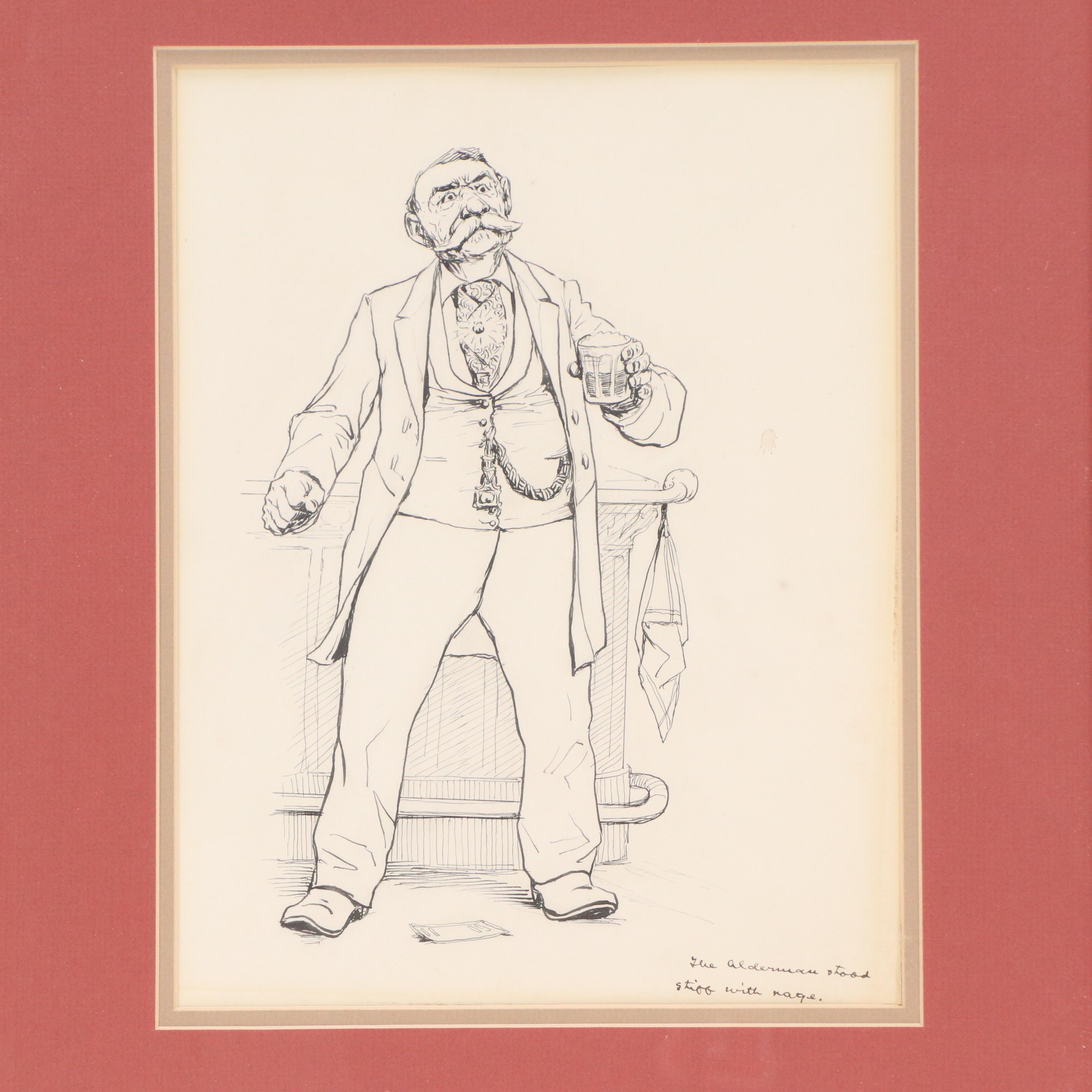 Daniel and Harry Beard Figural Ink Illustrations, Circa 1890