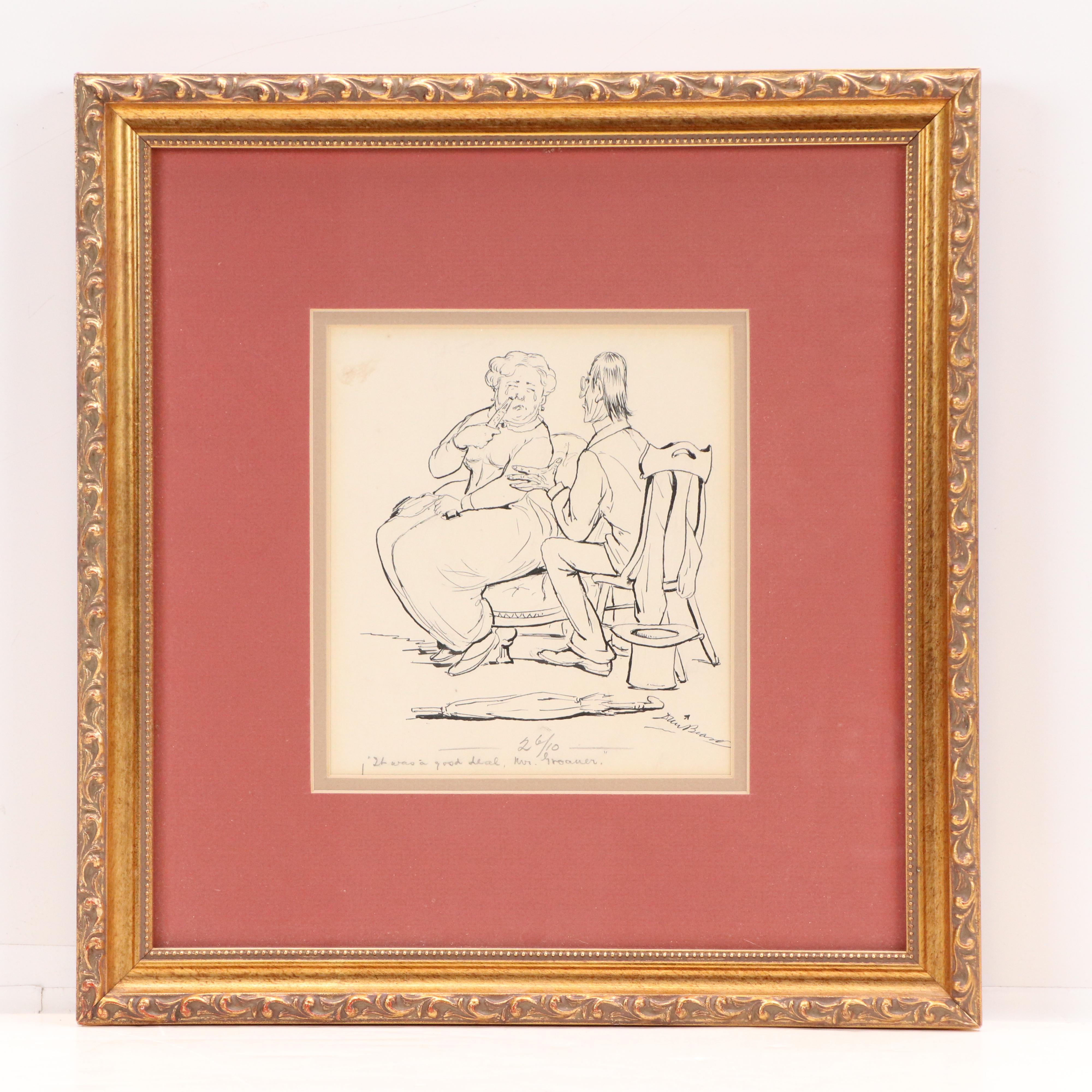 Daniel and Harry Beard Figural Ink Illustrations, Circa 1890