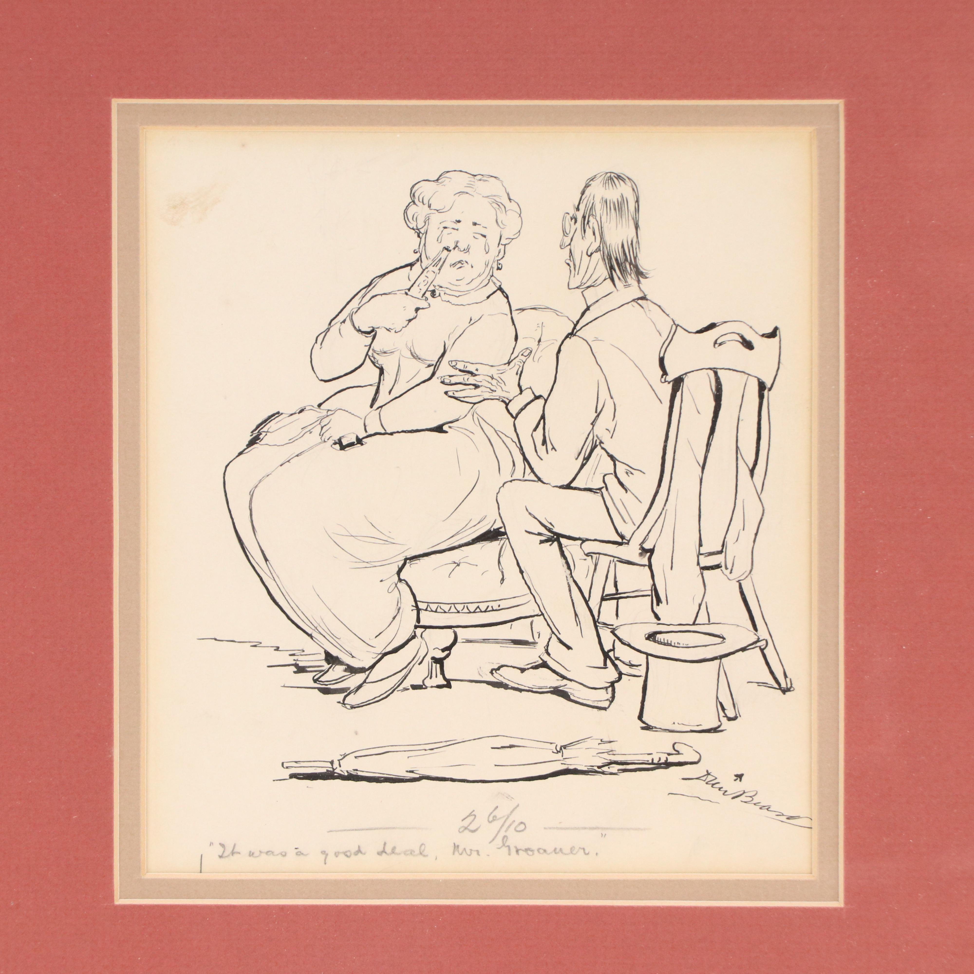 Daniel and Harry Beard Figural Ink Illustrations, Circa 1890