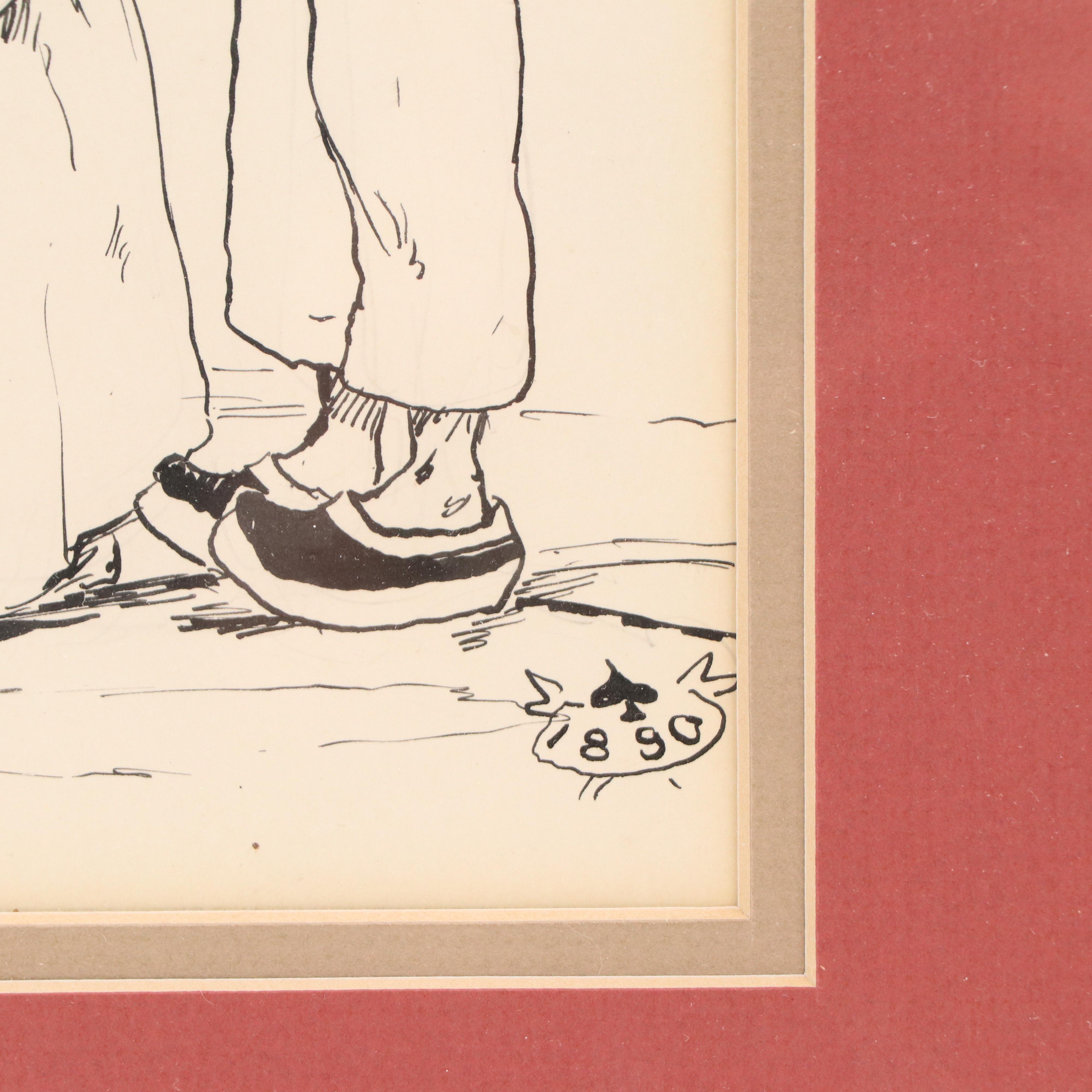 Daniel and Harry Beard Figural Ink Illustrations, Circa 1890