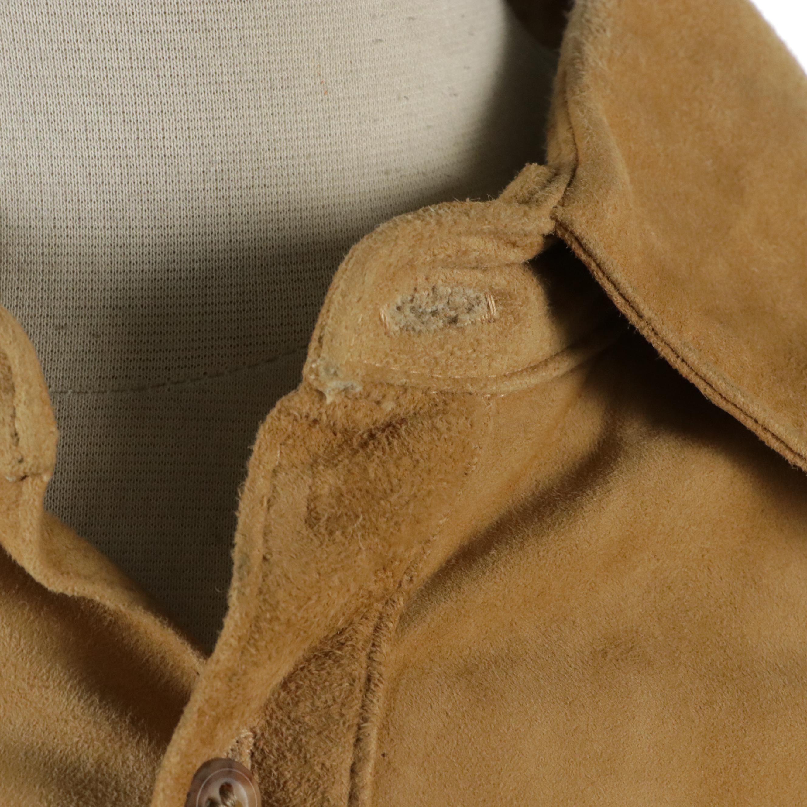 Burberrys Vintage Suede Button-Up Shirt